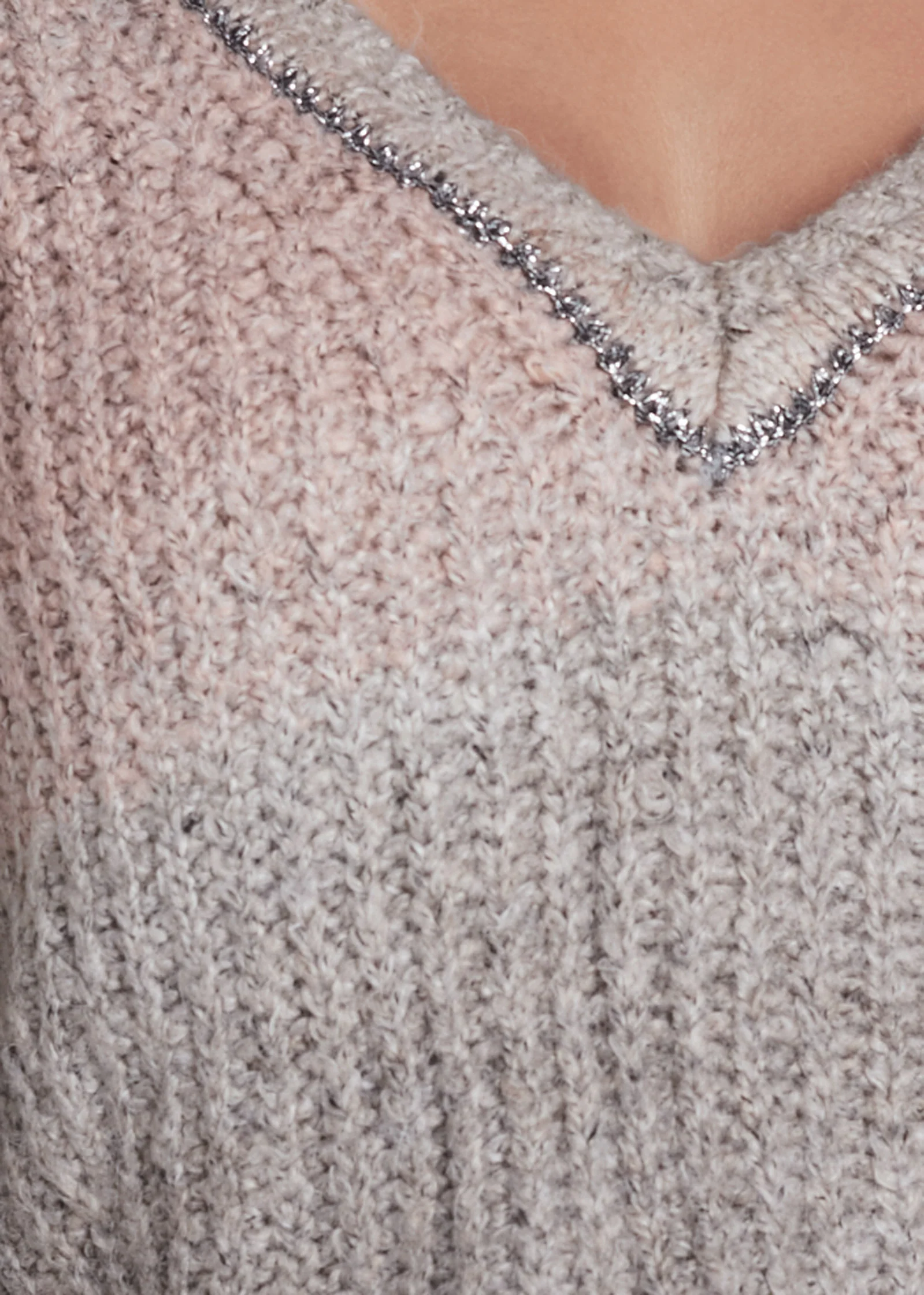 Ombre knit V-Neck sweater - Pink Multi