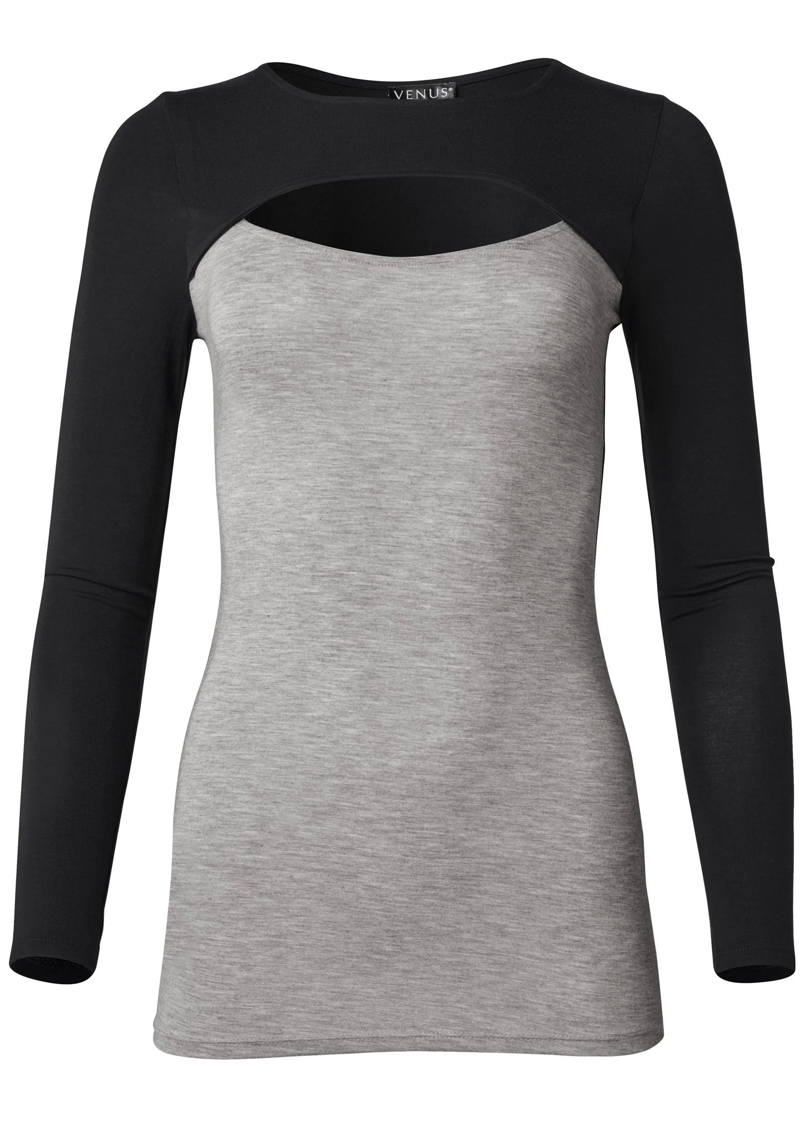 Color block casual top - Black Multi