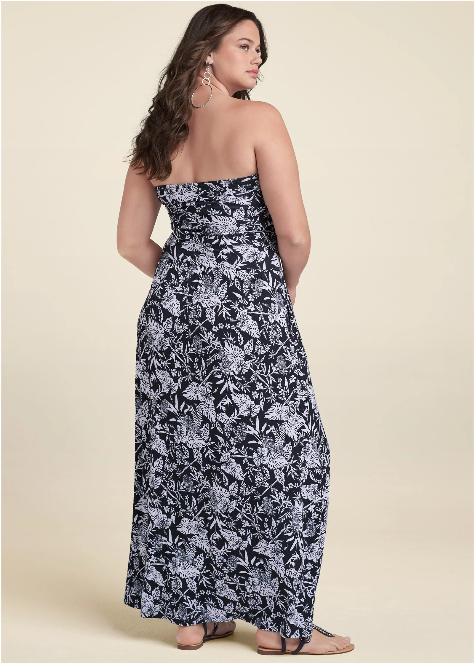 Printed maxi dress - Black & White