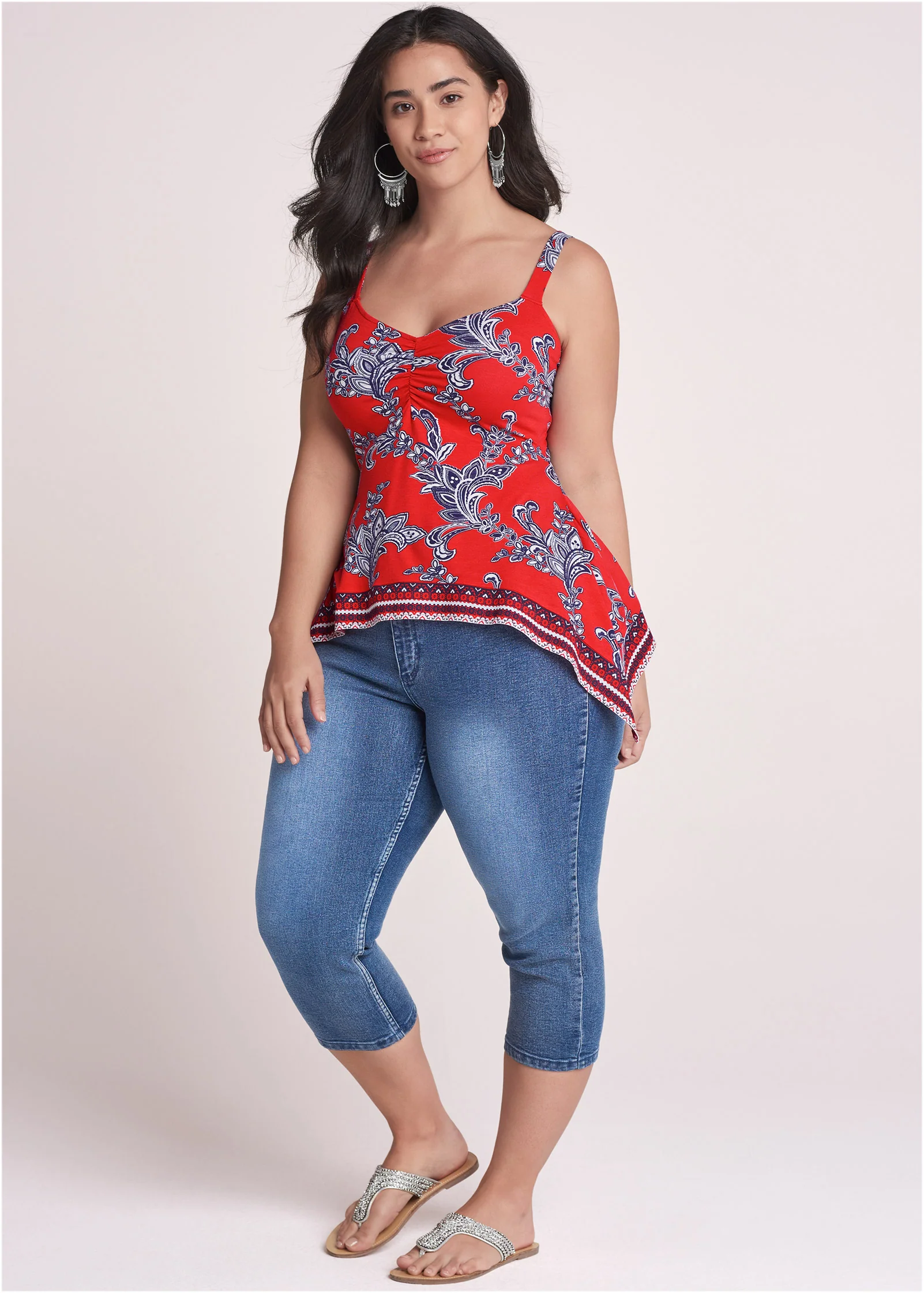 Paisley and patriotic tank - Red and Blue