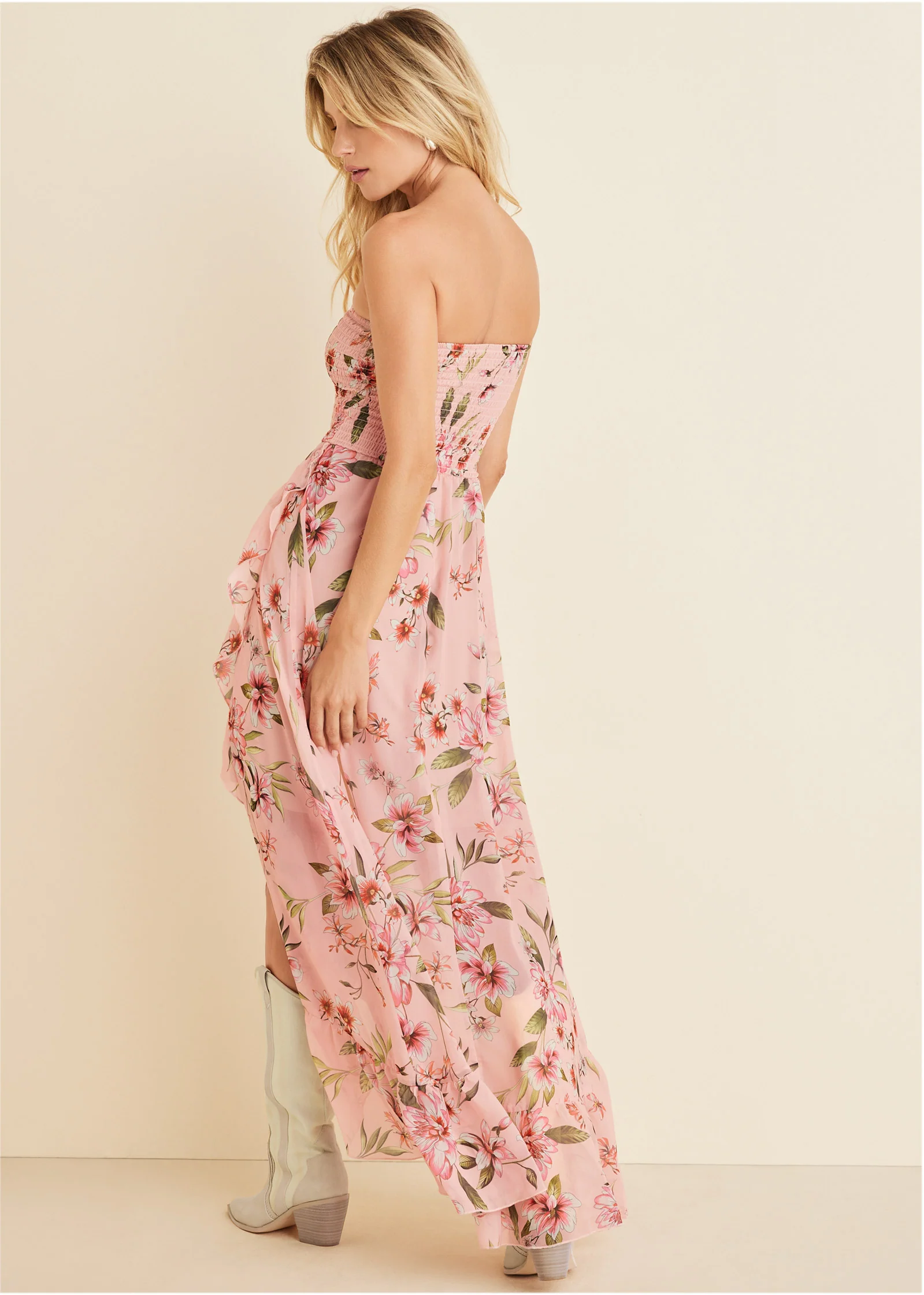 Strapless smocked dress - Ethereal Floral