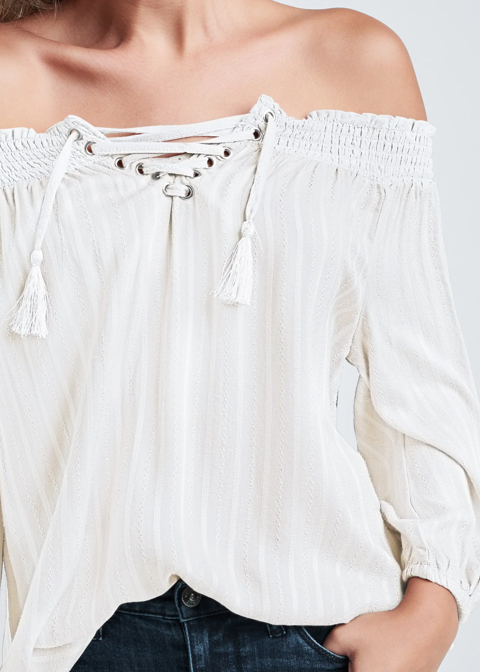 Off-the-shoulder top - Cream