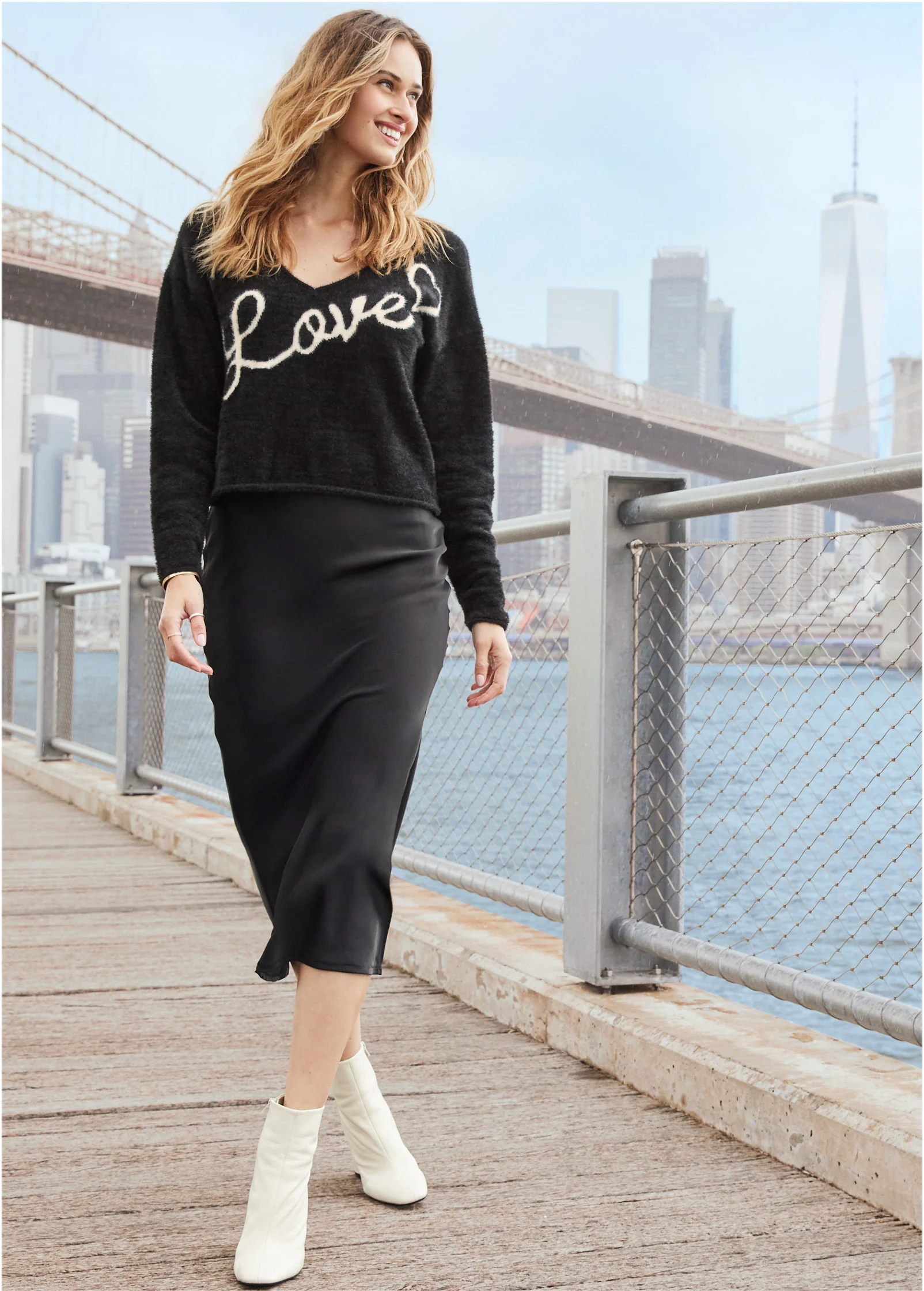 Love graphic sweater - Black