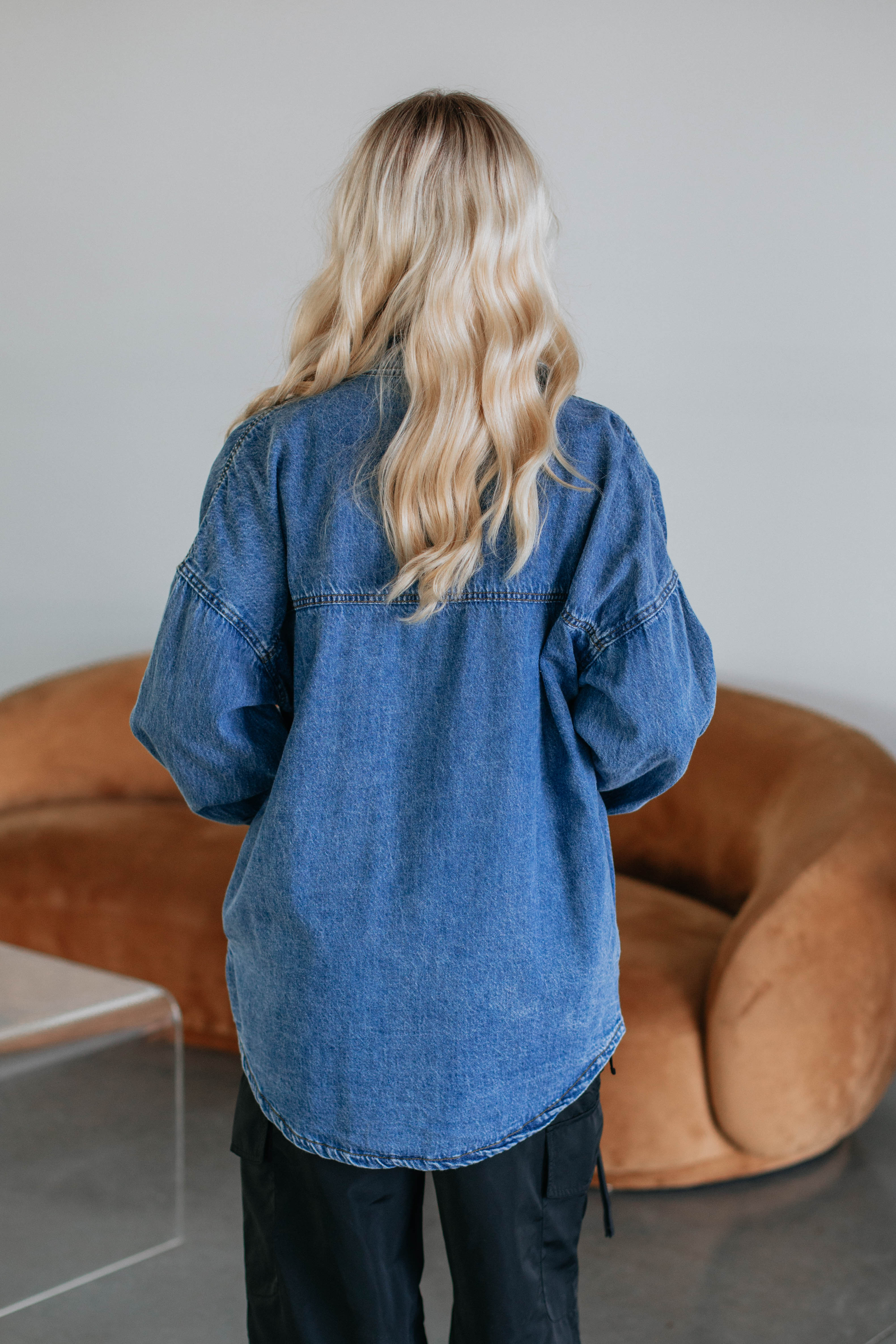 Grayson Risen Denim Shacket - Medium Wash