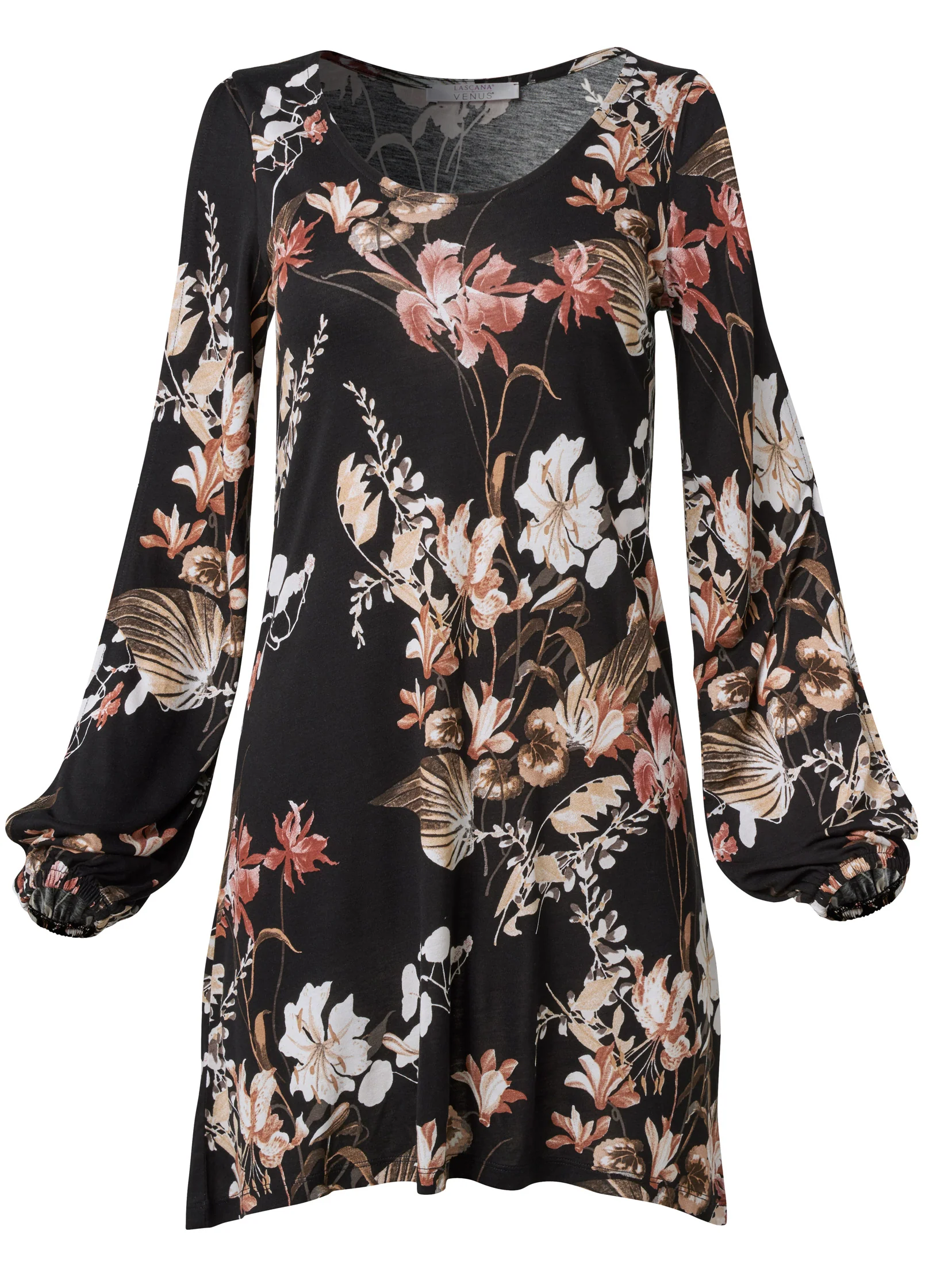 Sleeve detail dress - Black & Brown