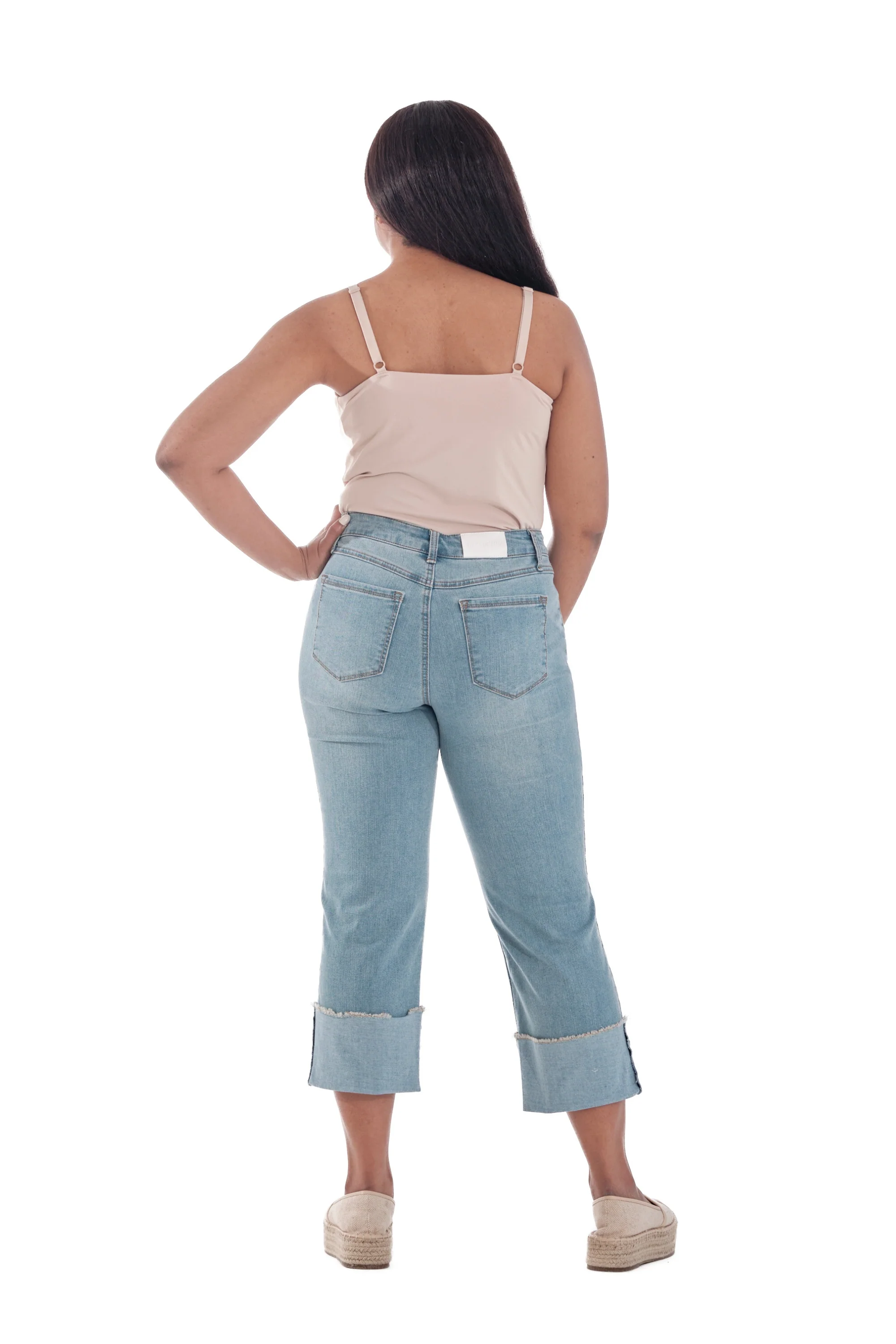 Petite Eco Cuffed Crop Straight in Caley