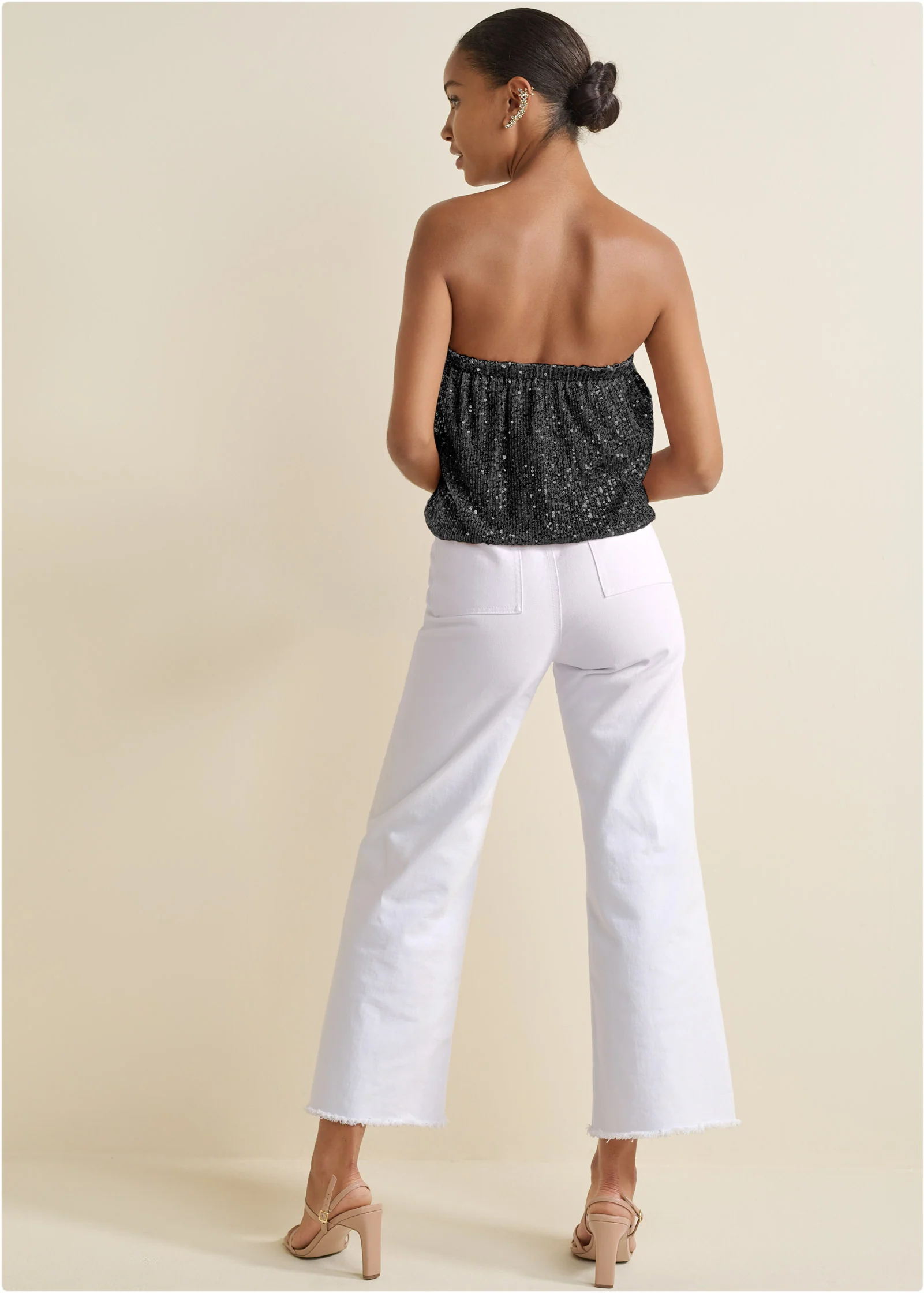 Sequin tube top - Black