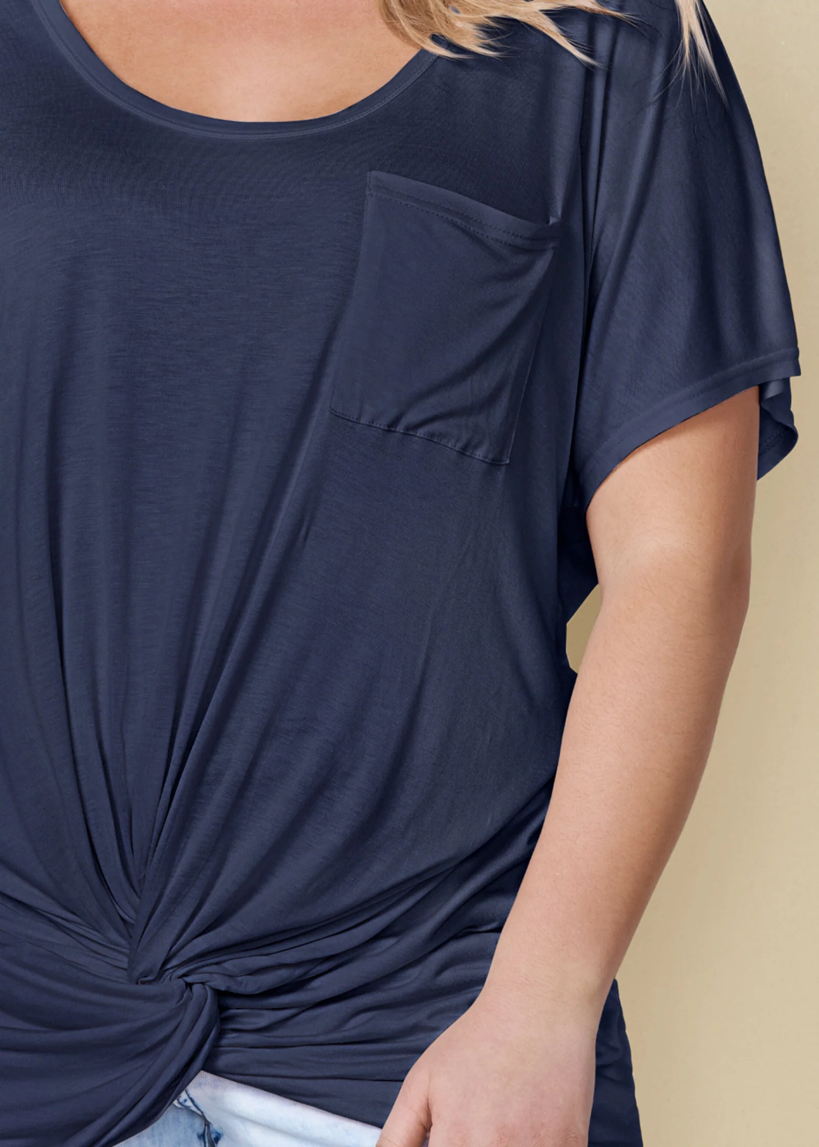 Twisted knot detail tee - Navy