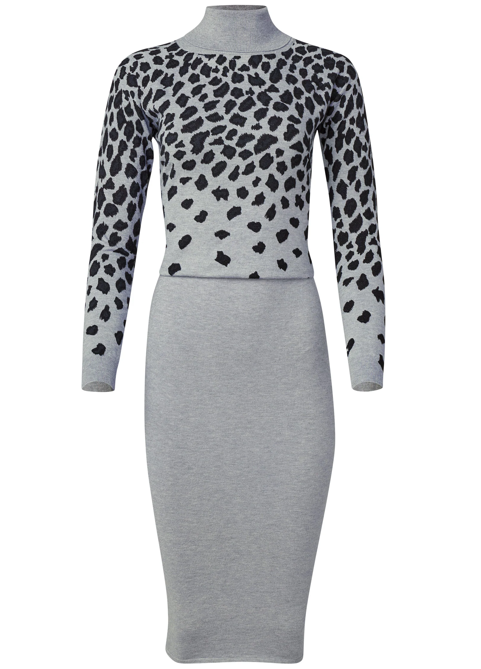 Turtleneck sweater dress - Grey