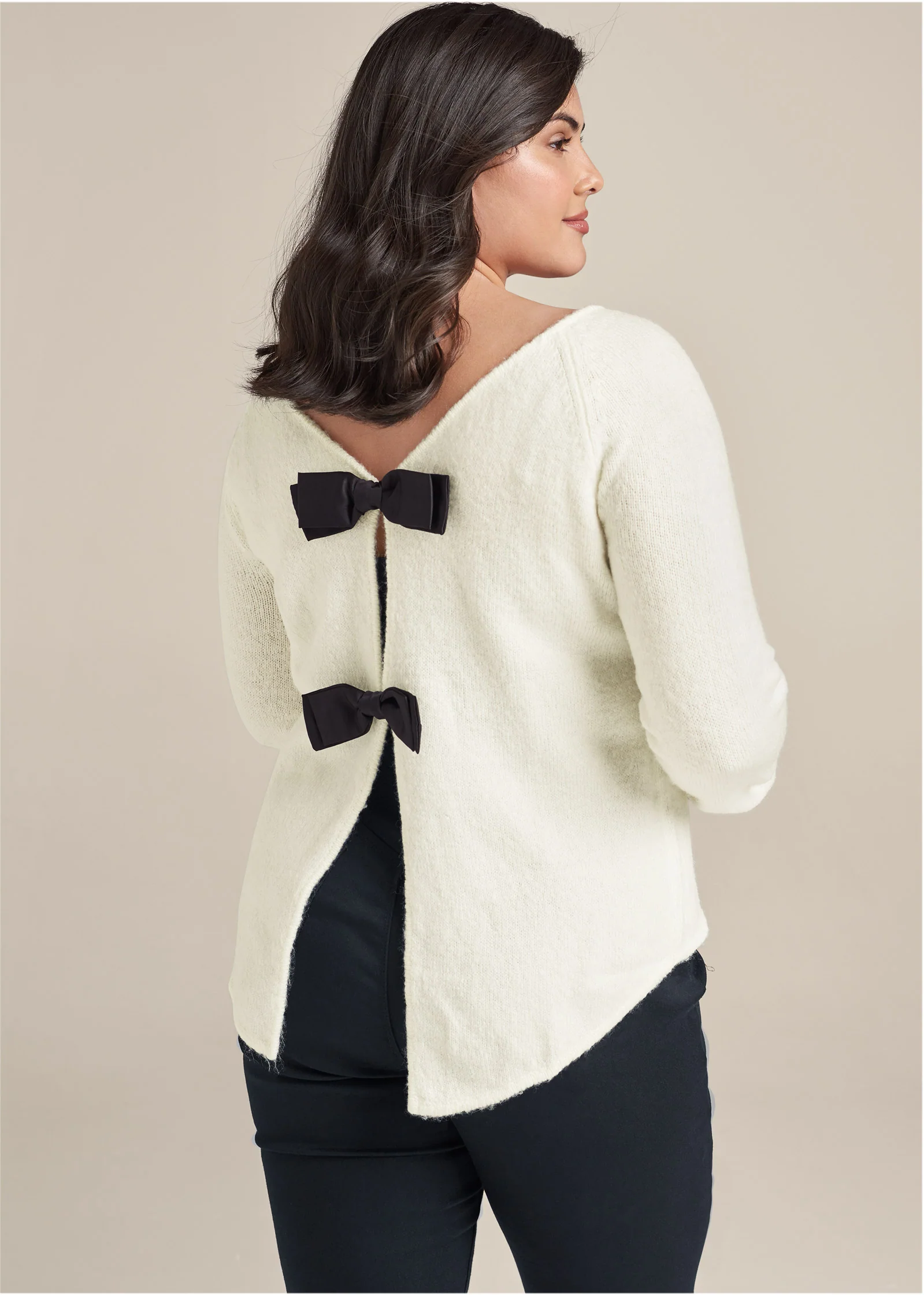 Bow detail sweater - Off White
