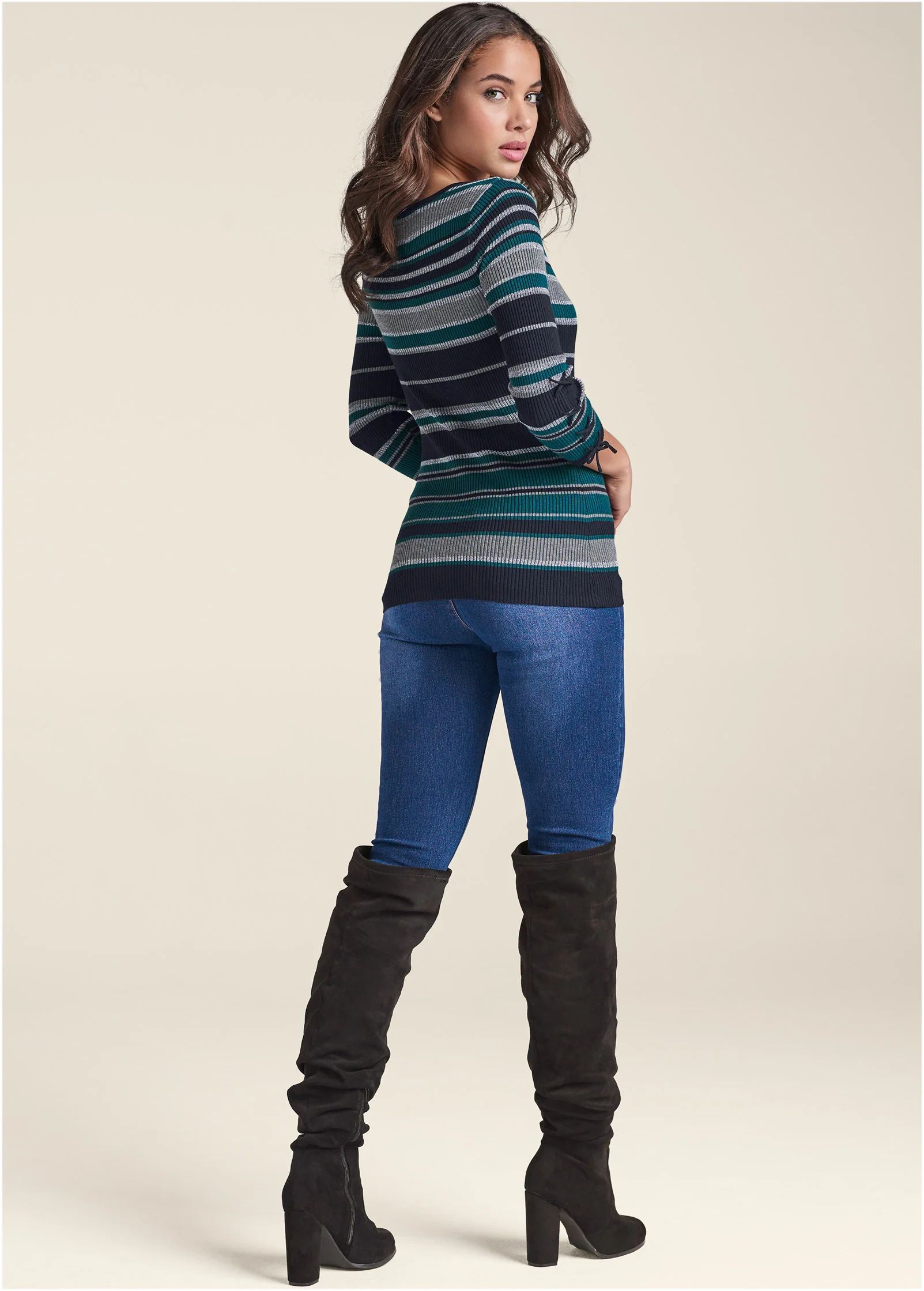 Striped sweater - Black Multi