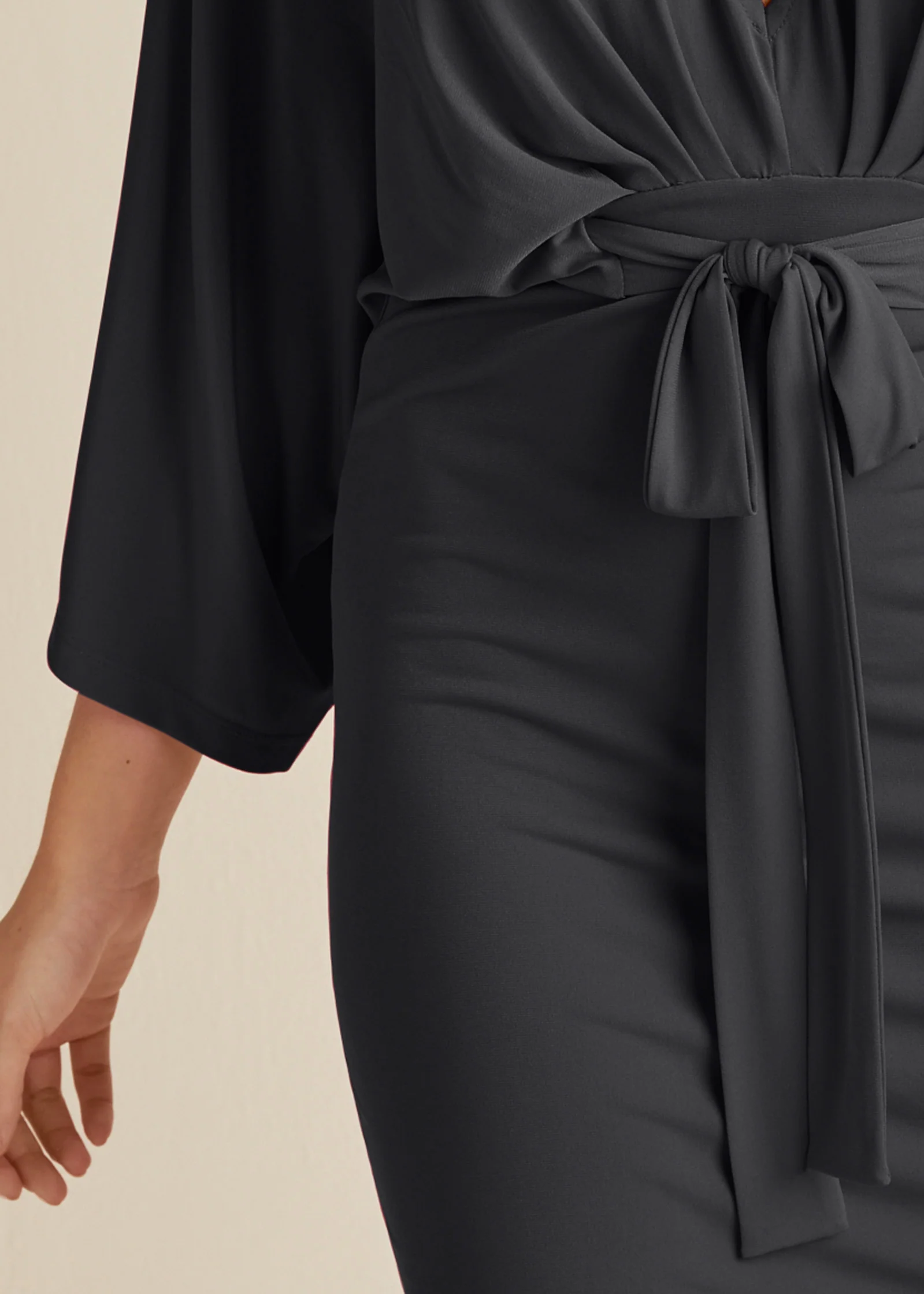 Tie front dress - Black