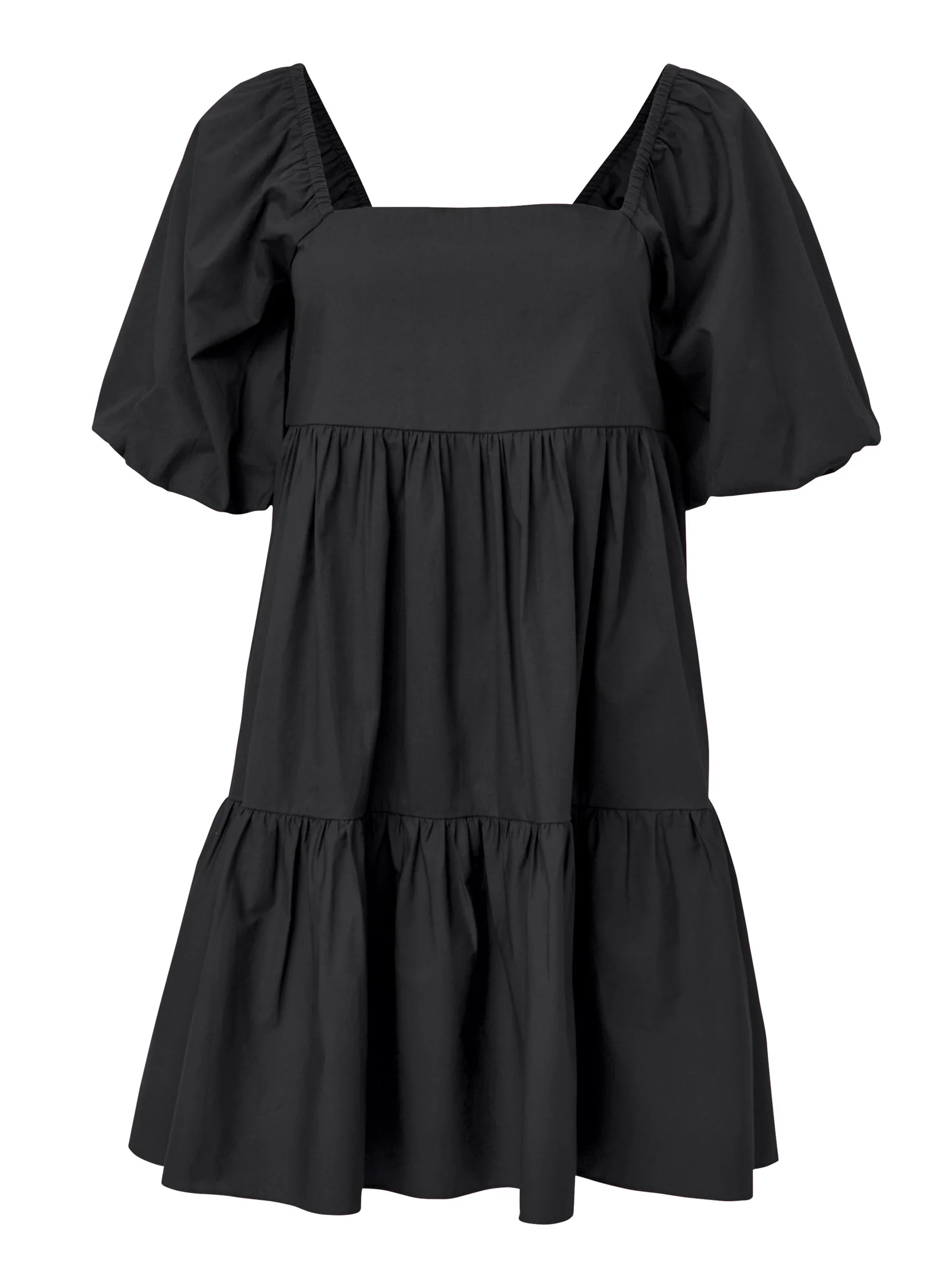 Puff sleeve mini dress - Black