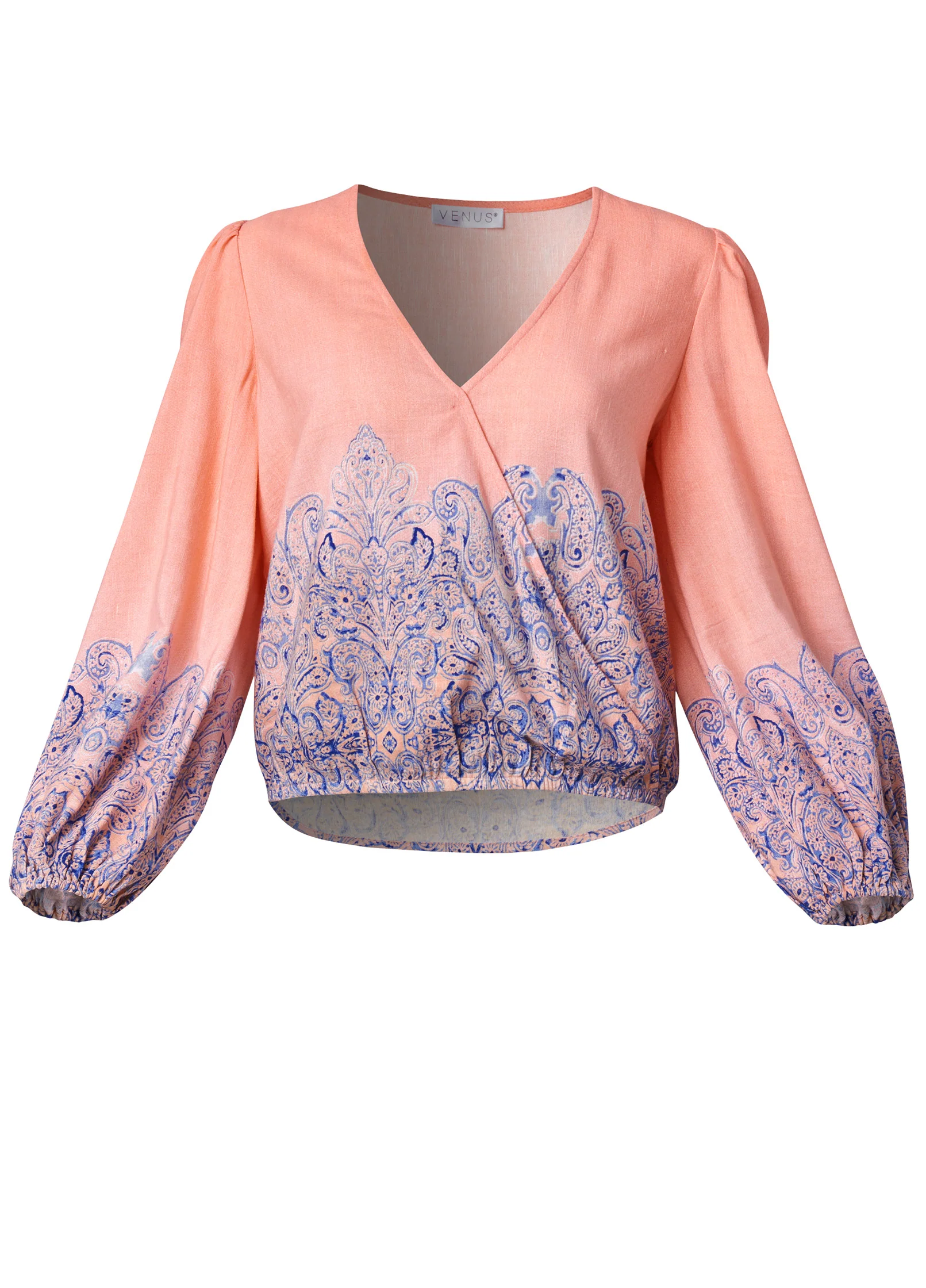 Ombre linen top - Blush Multi