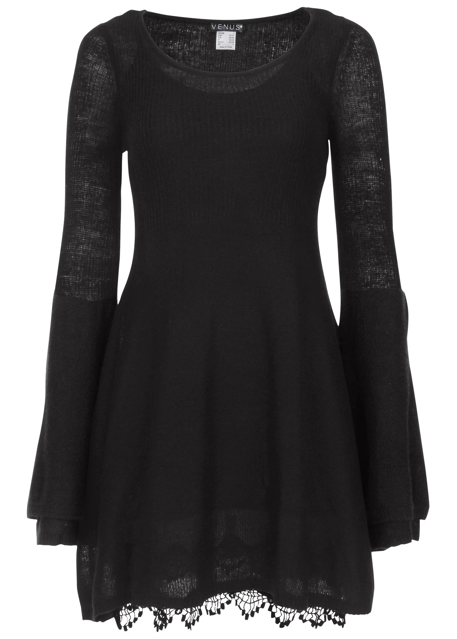 Boho sweater dress - Black