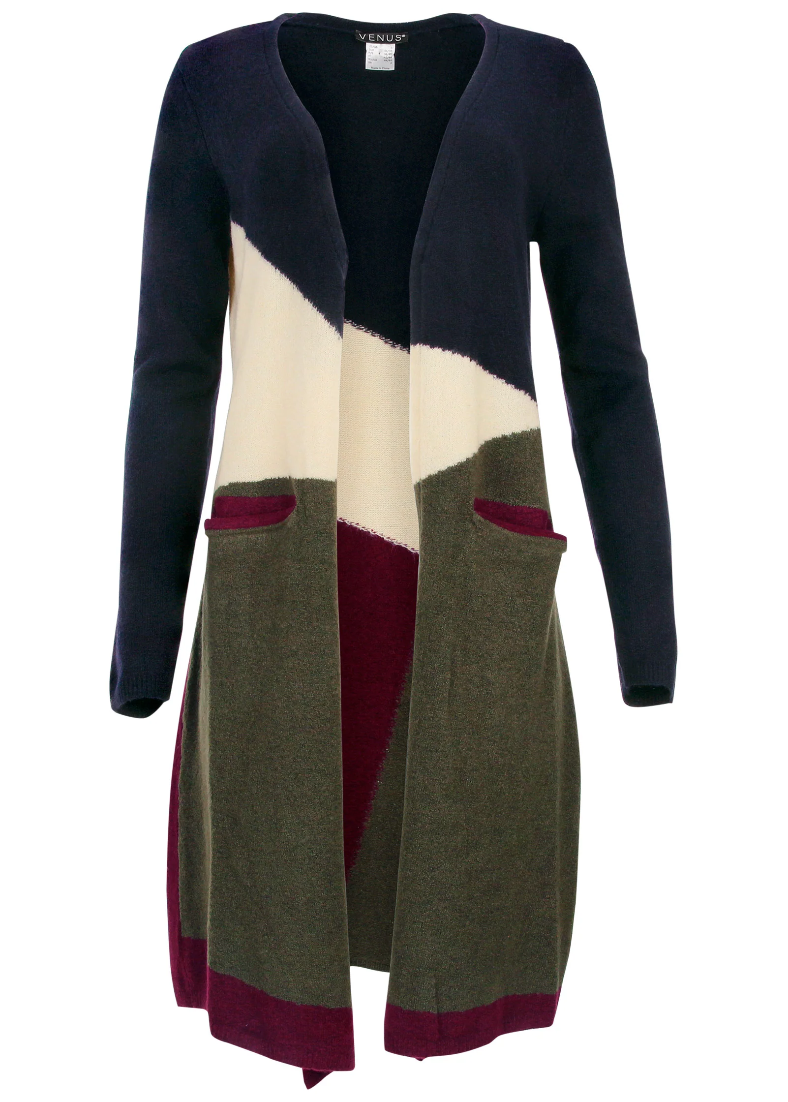 Color block cardigan - Navy Multi