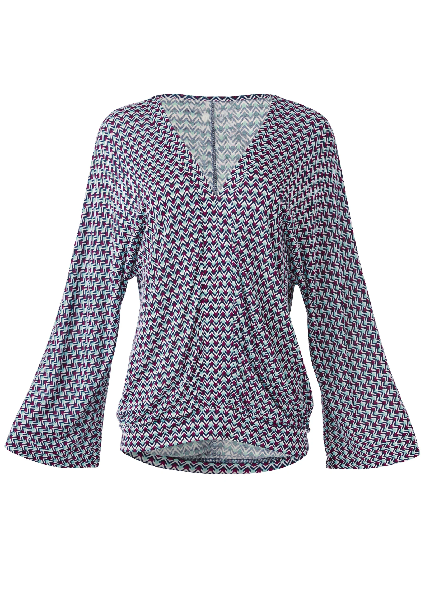 Banded hem top - Turquoise