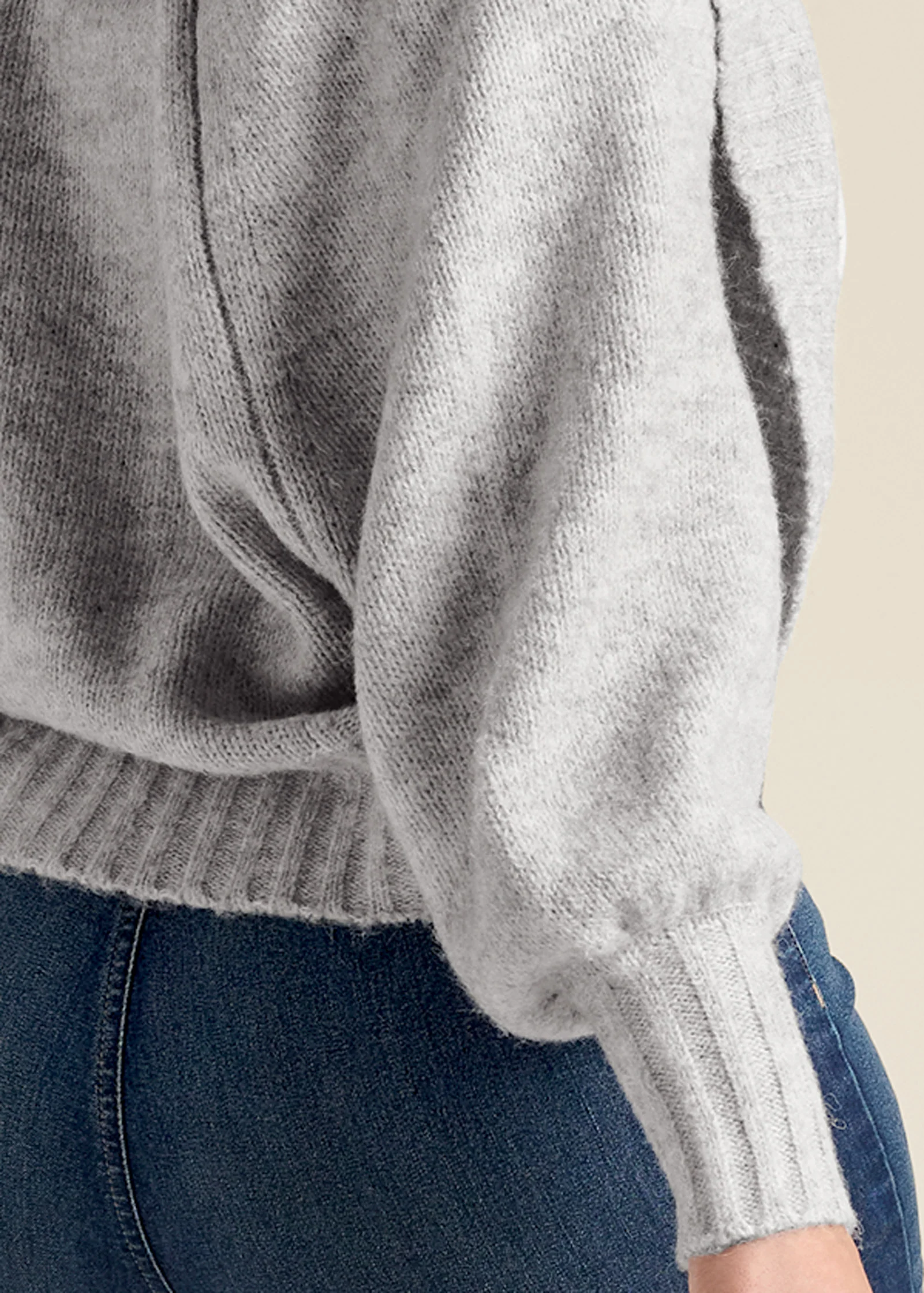 Ribbed knit shrug - Heather Grey