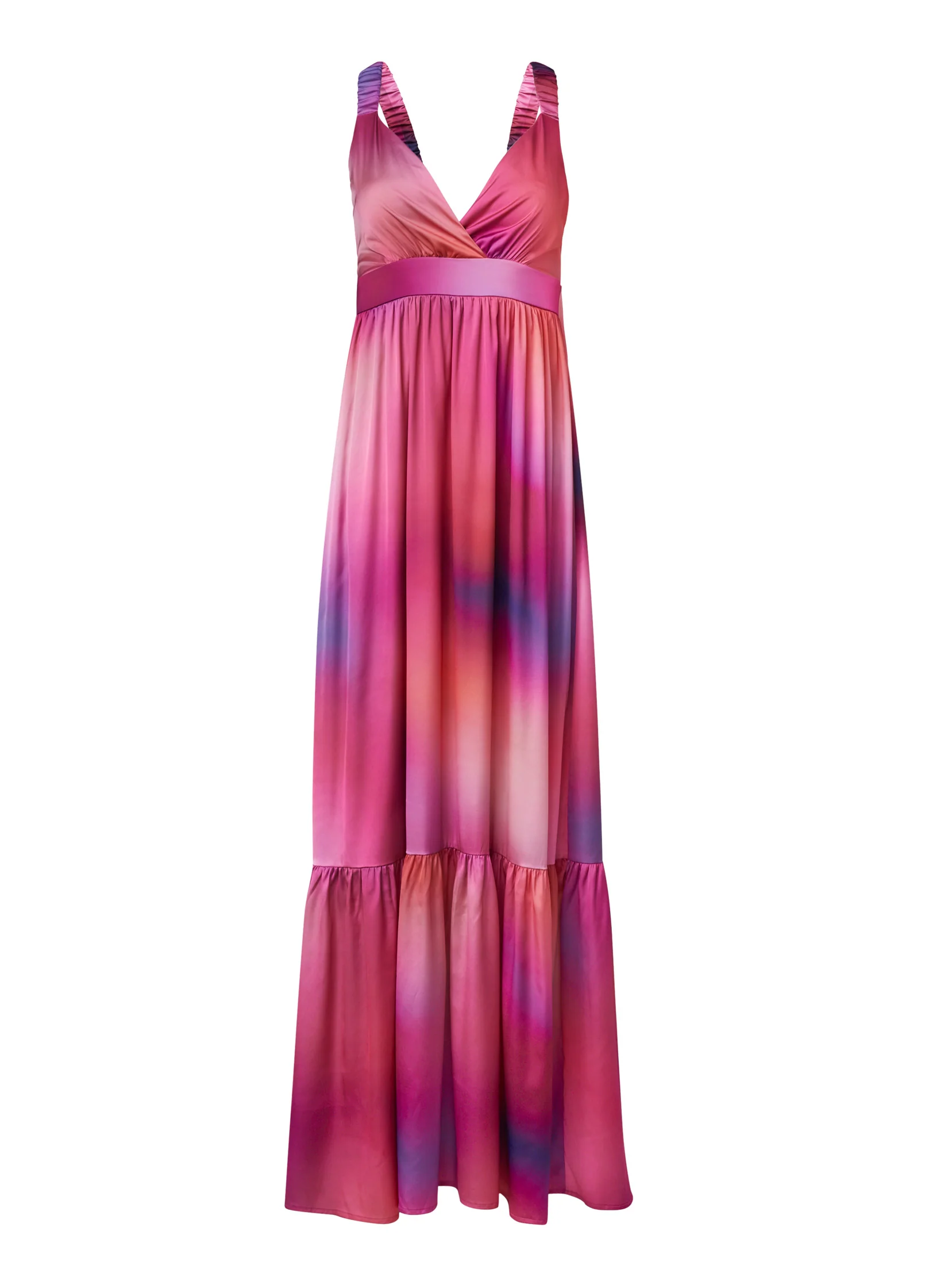Tie-dye tie-back maxi dress - Pink Multi