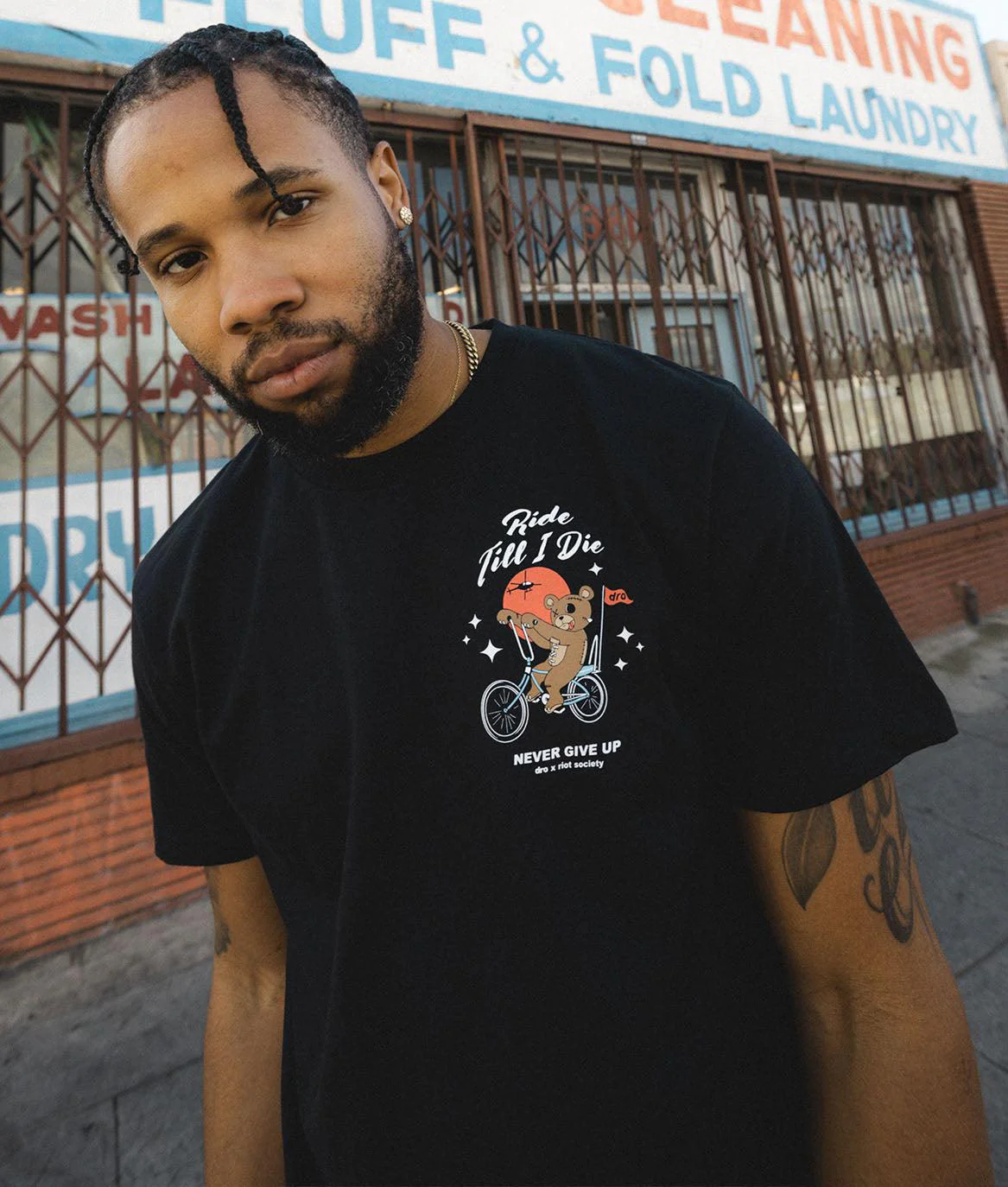 Dro x Riot Society Ride Till I Die Mens T-Shirt