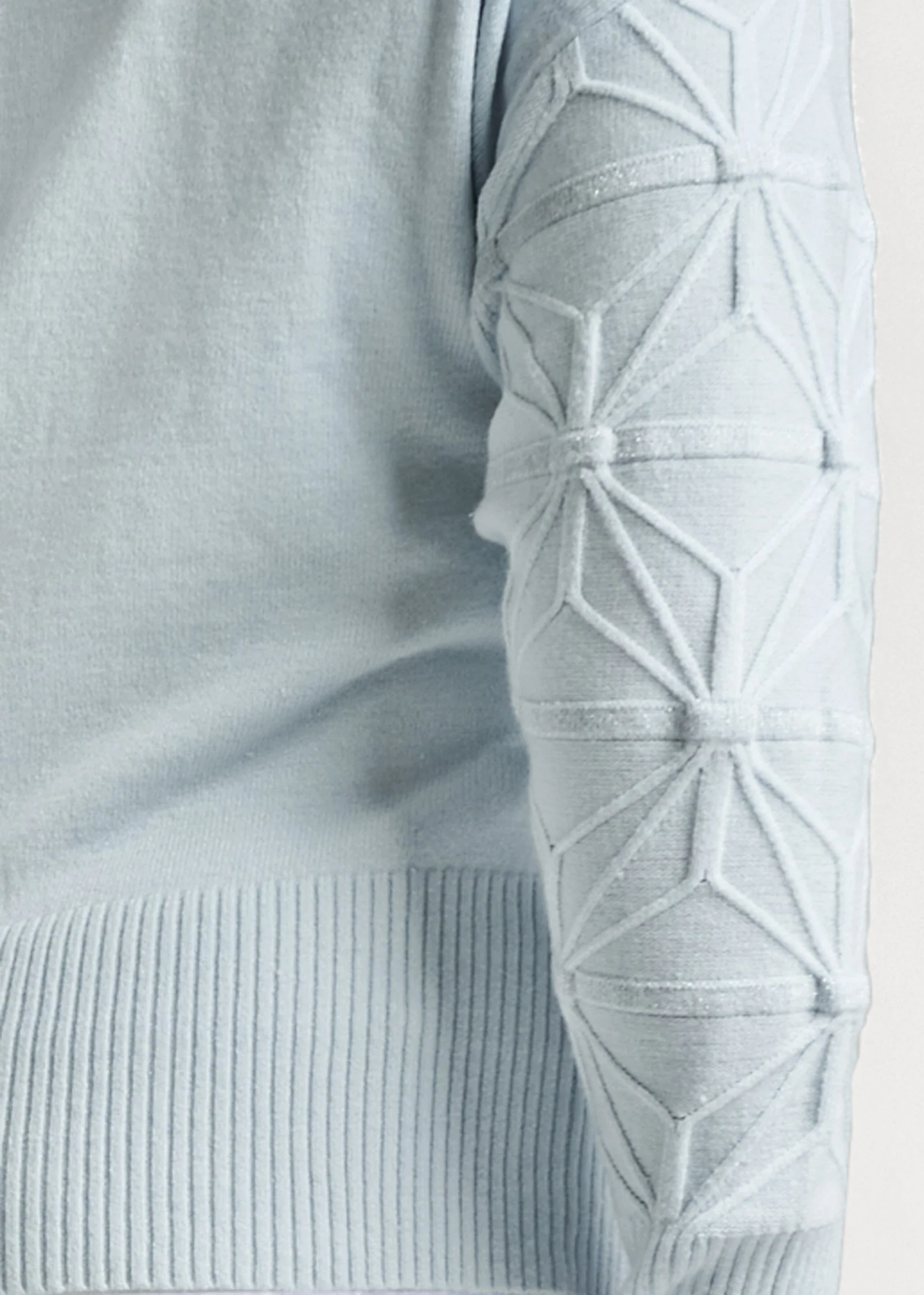 Diamond cable turtle neck sweater - Light Blue