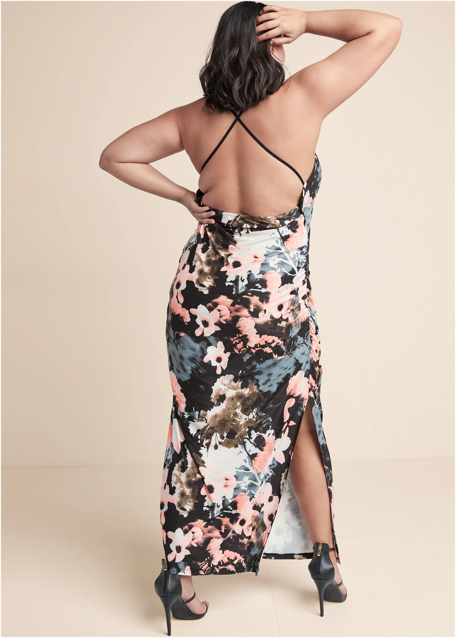 Floral maxi dress - Black Multi