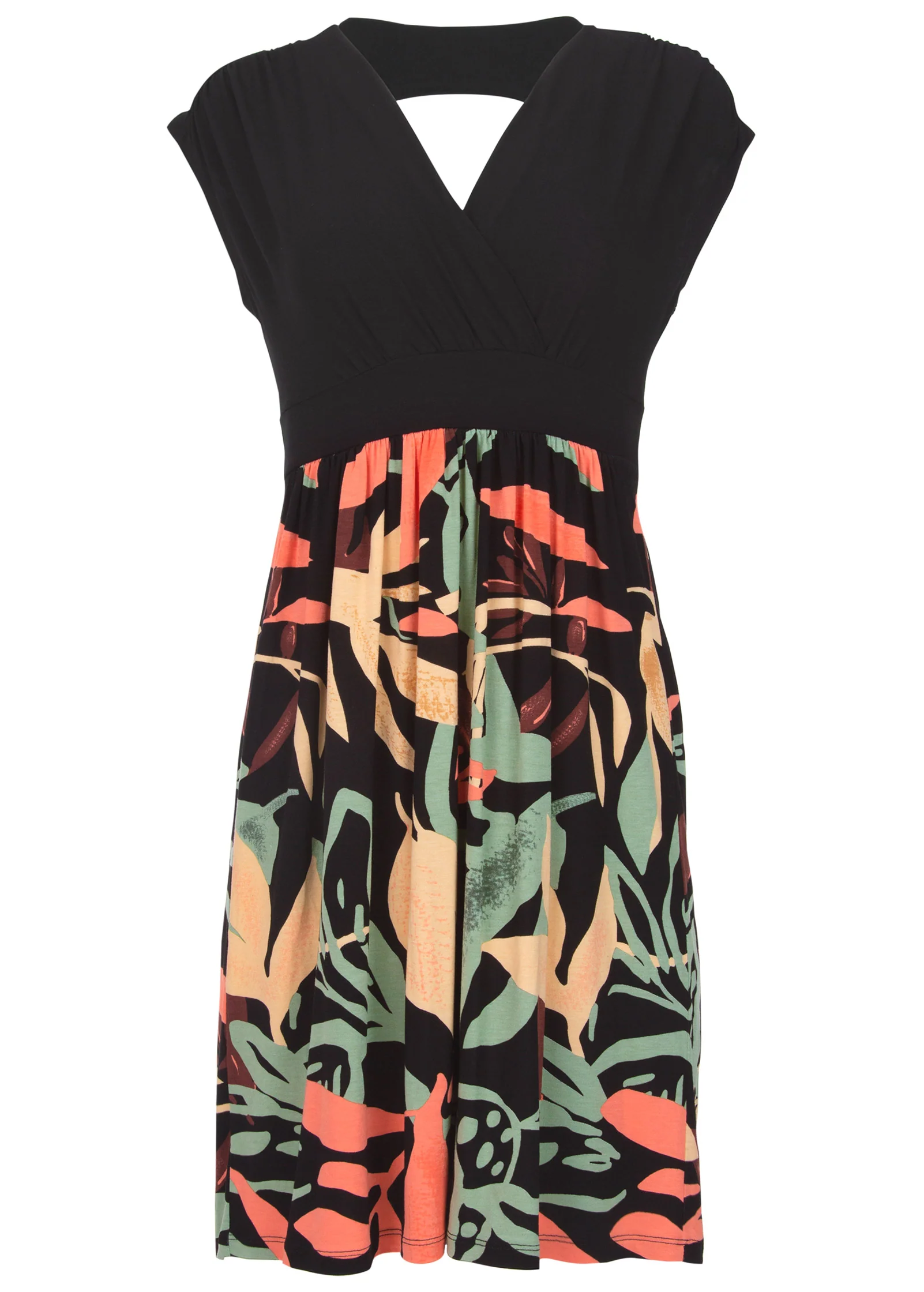 Abstract print dress  - Black Multi
