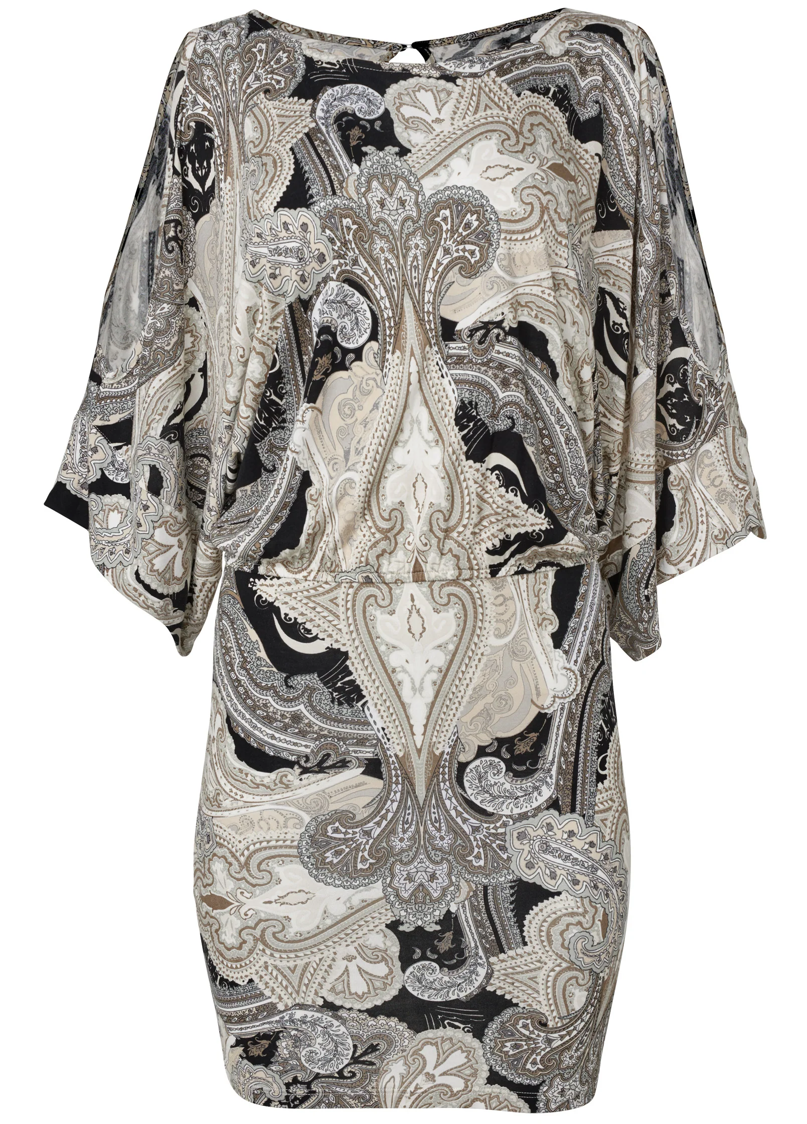 Paisley printed dress - Black Multi