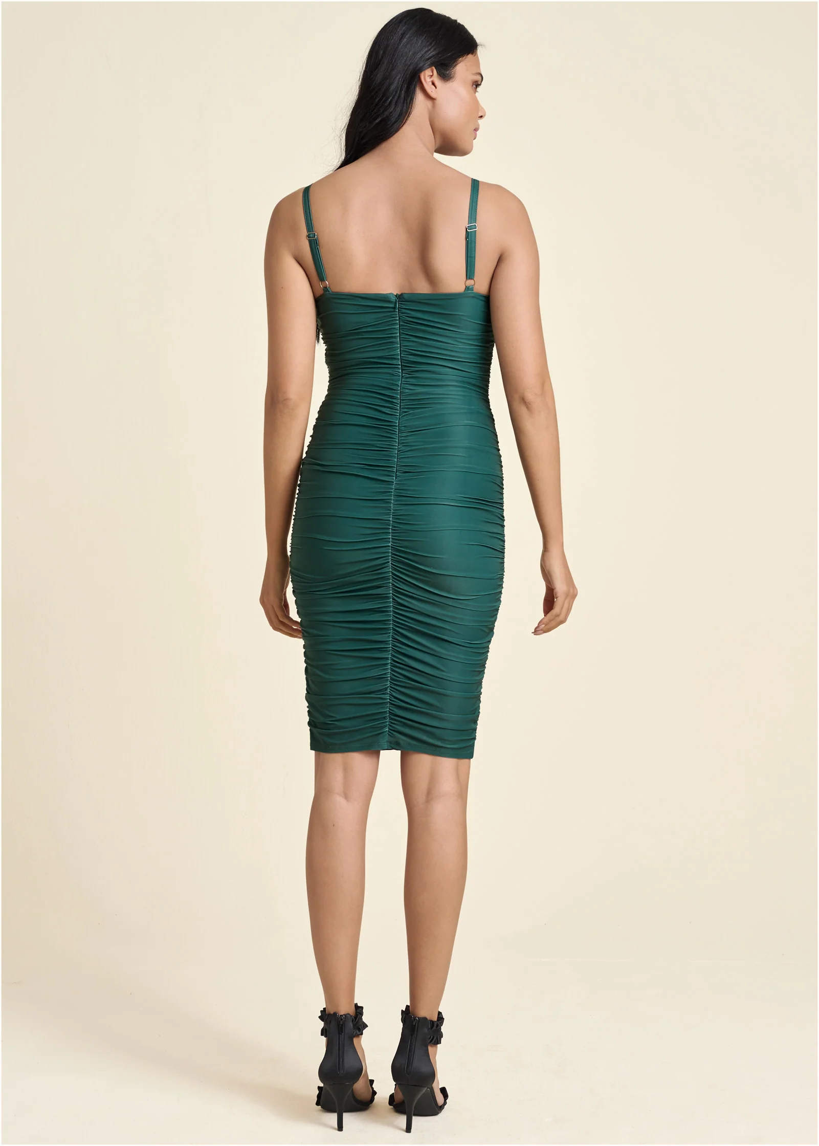 Ruched mini dress - Green