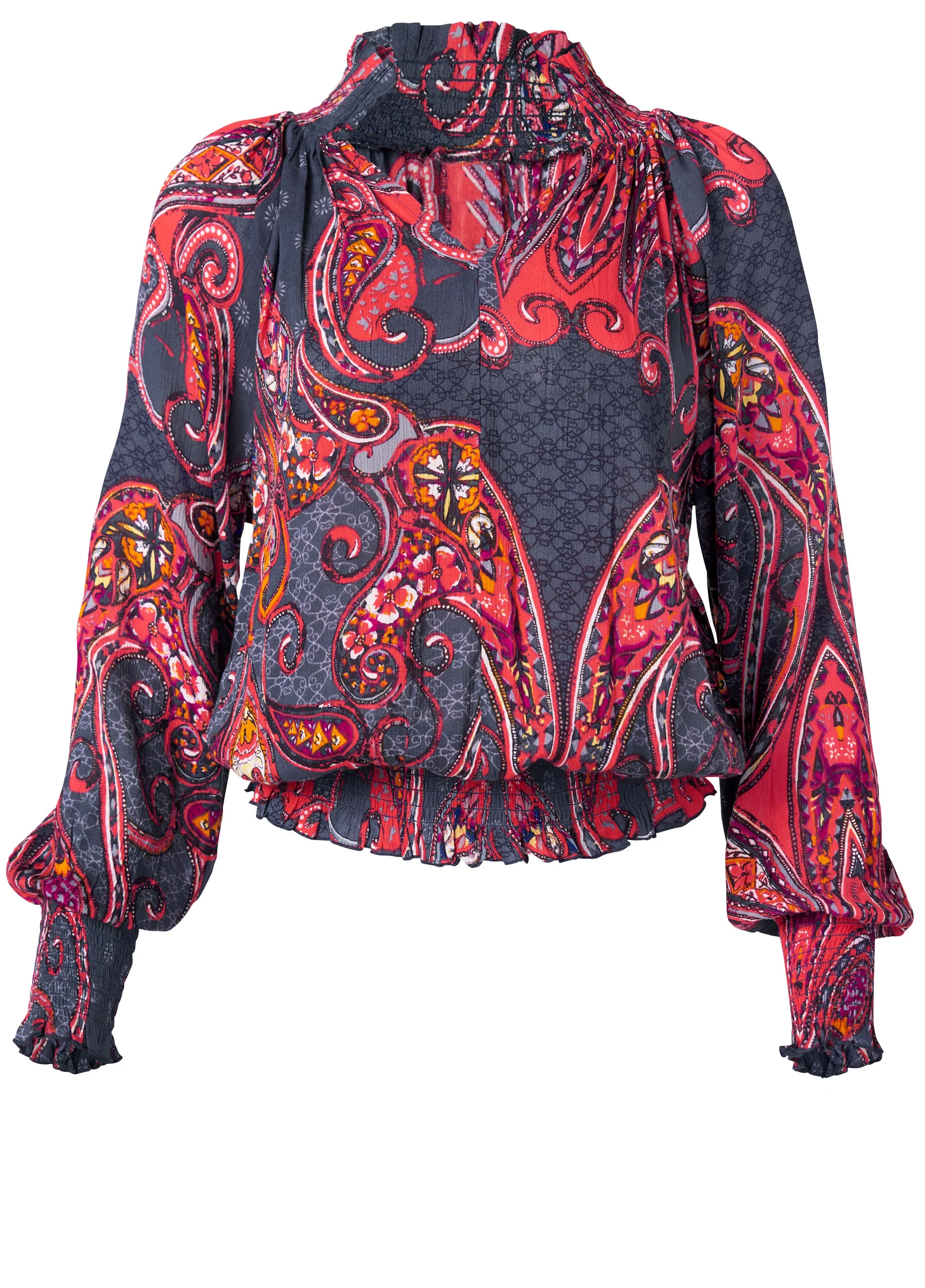 Paisley top - Navy Multi