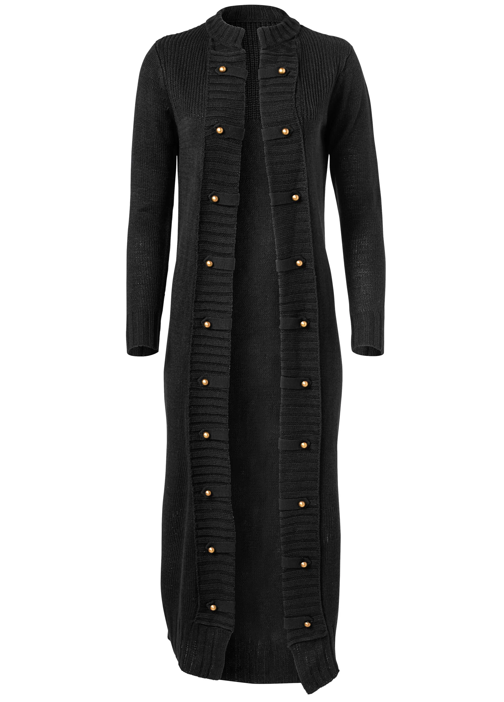 Tab button detail duster - Black