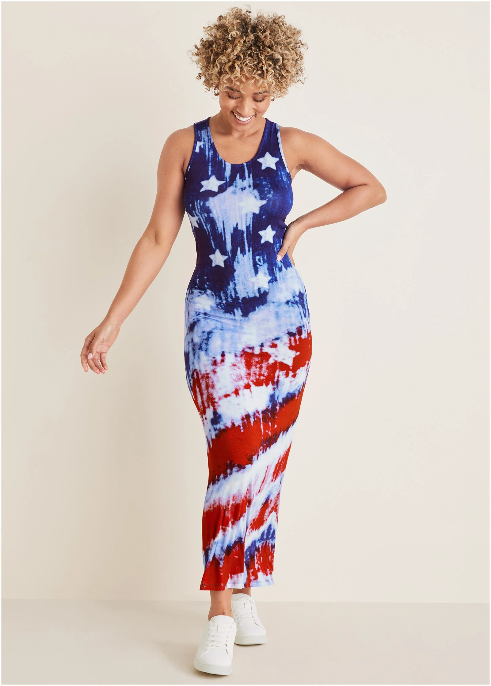 Rayon Maxi Dress - Boardwalk Flag