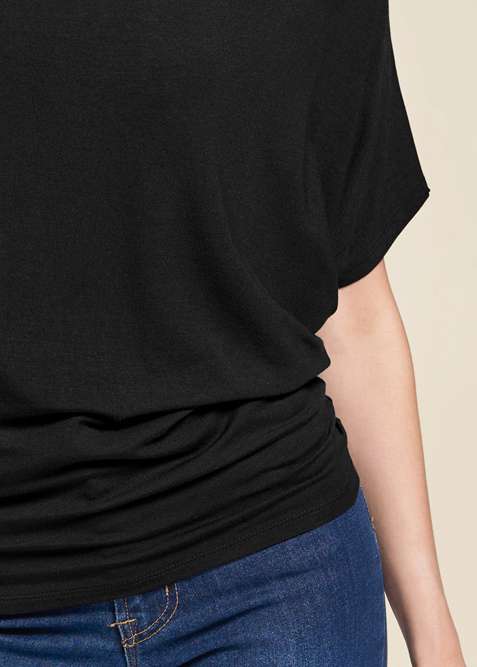 Basic flounce top - Black