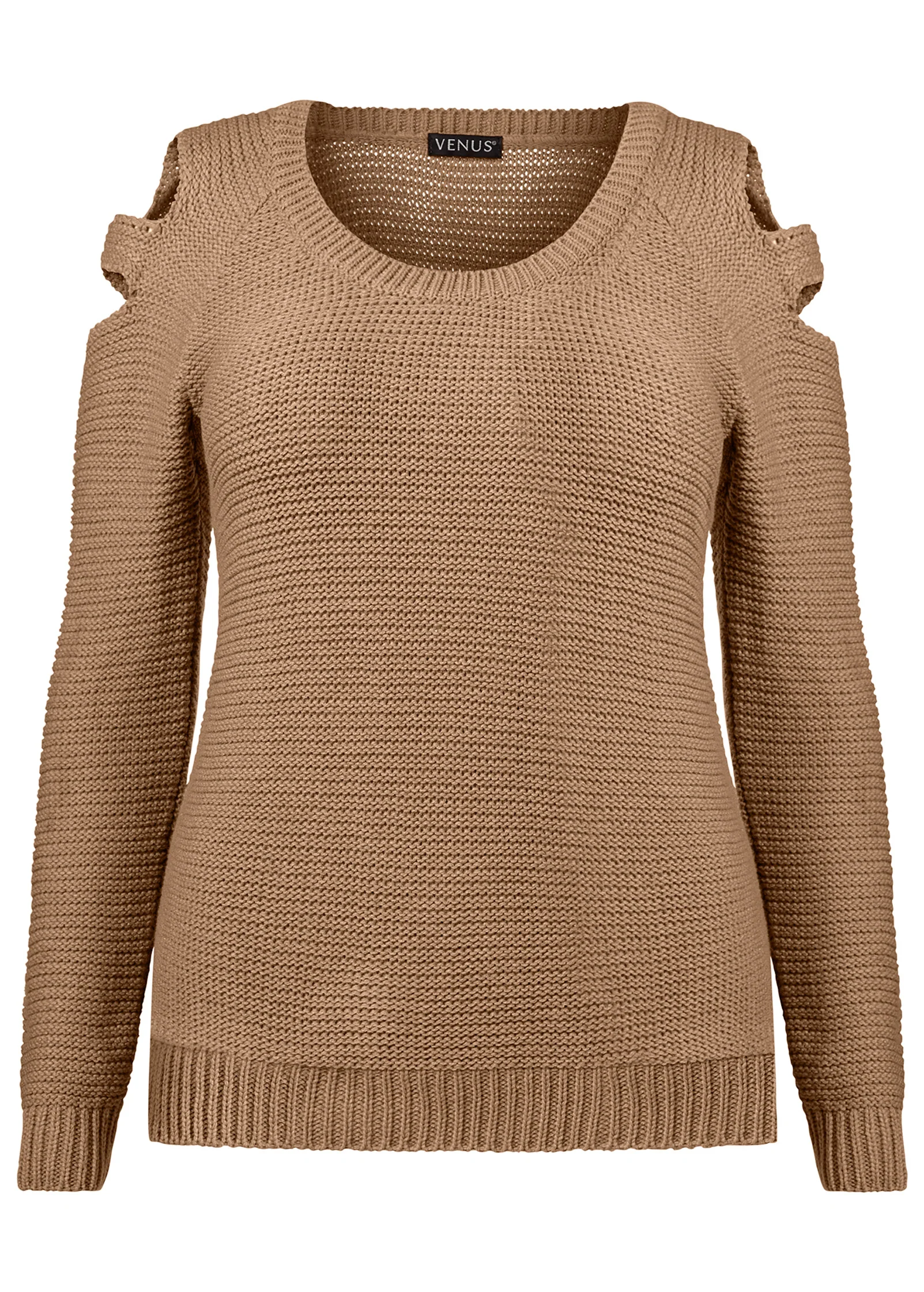 Cutout sleeve sweater - Tan