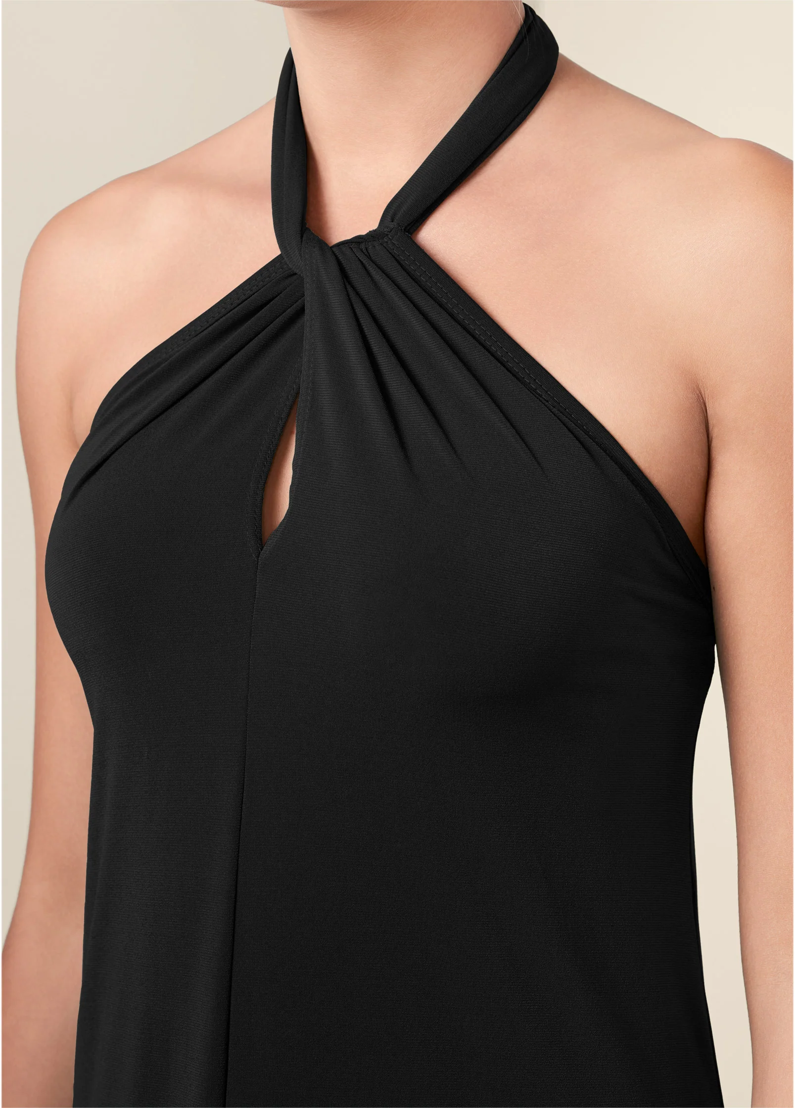 Halter tie dress - Black