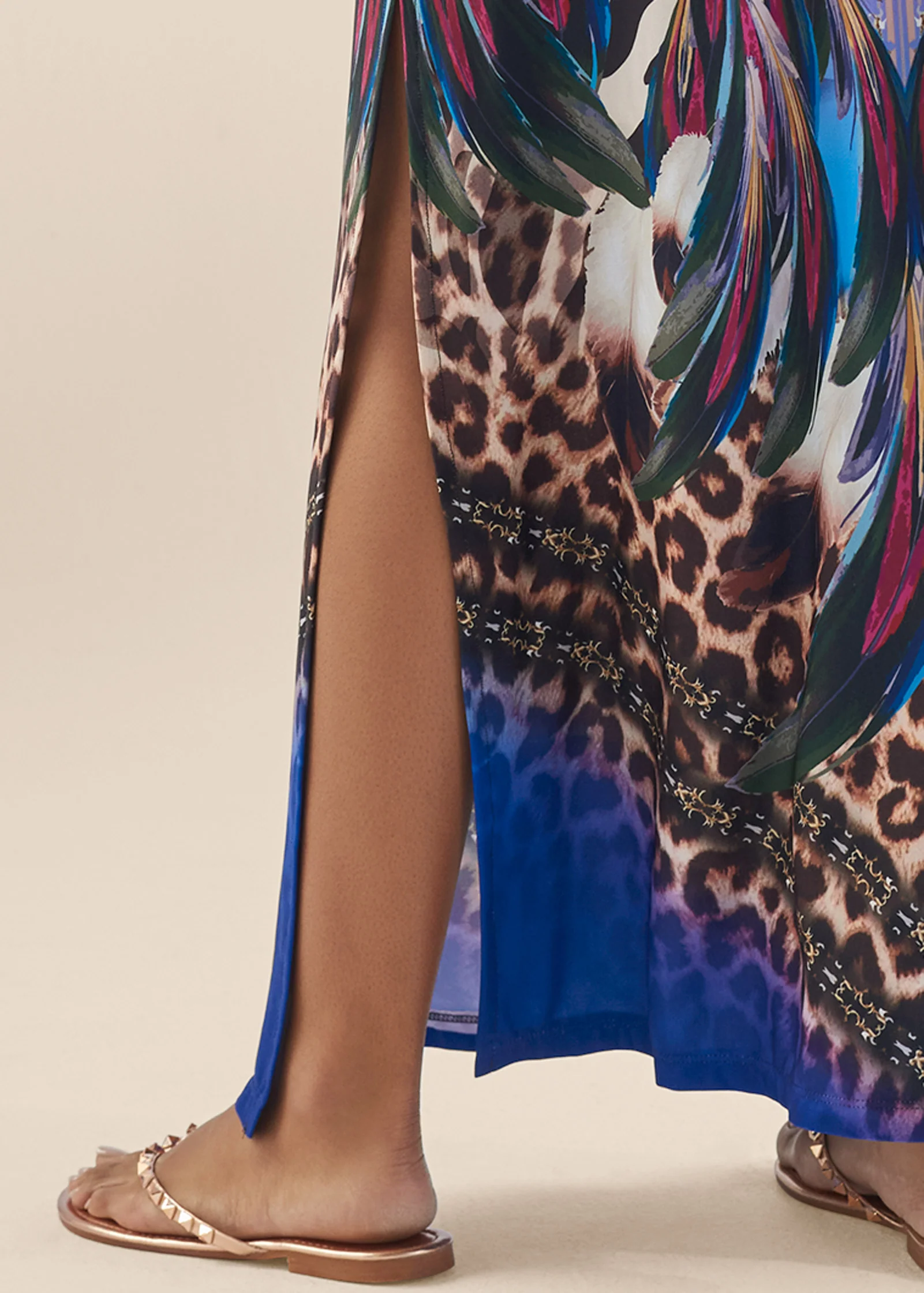 Jungle party halter dress  - Purple Multi