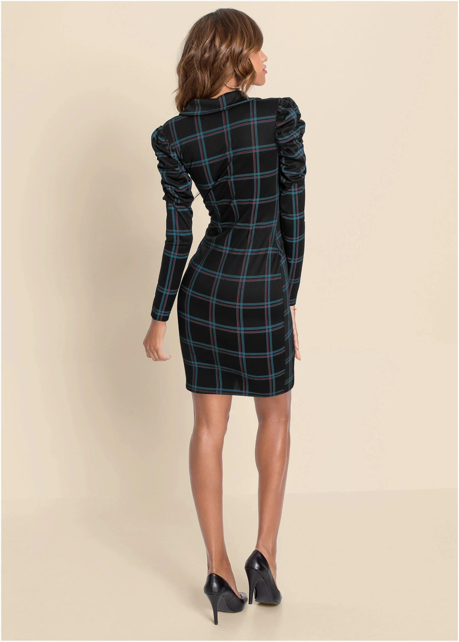 Plaid blazer dress - Black Multi