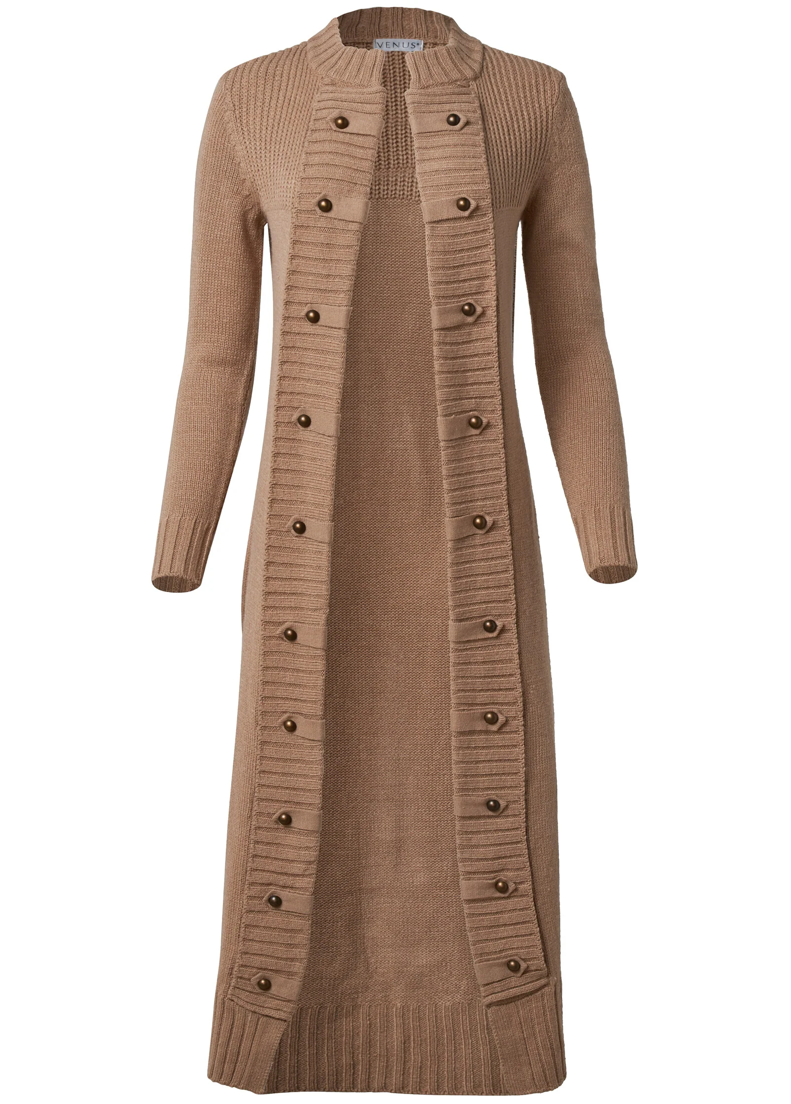 Tab button detail duster - Oatmeal