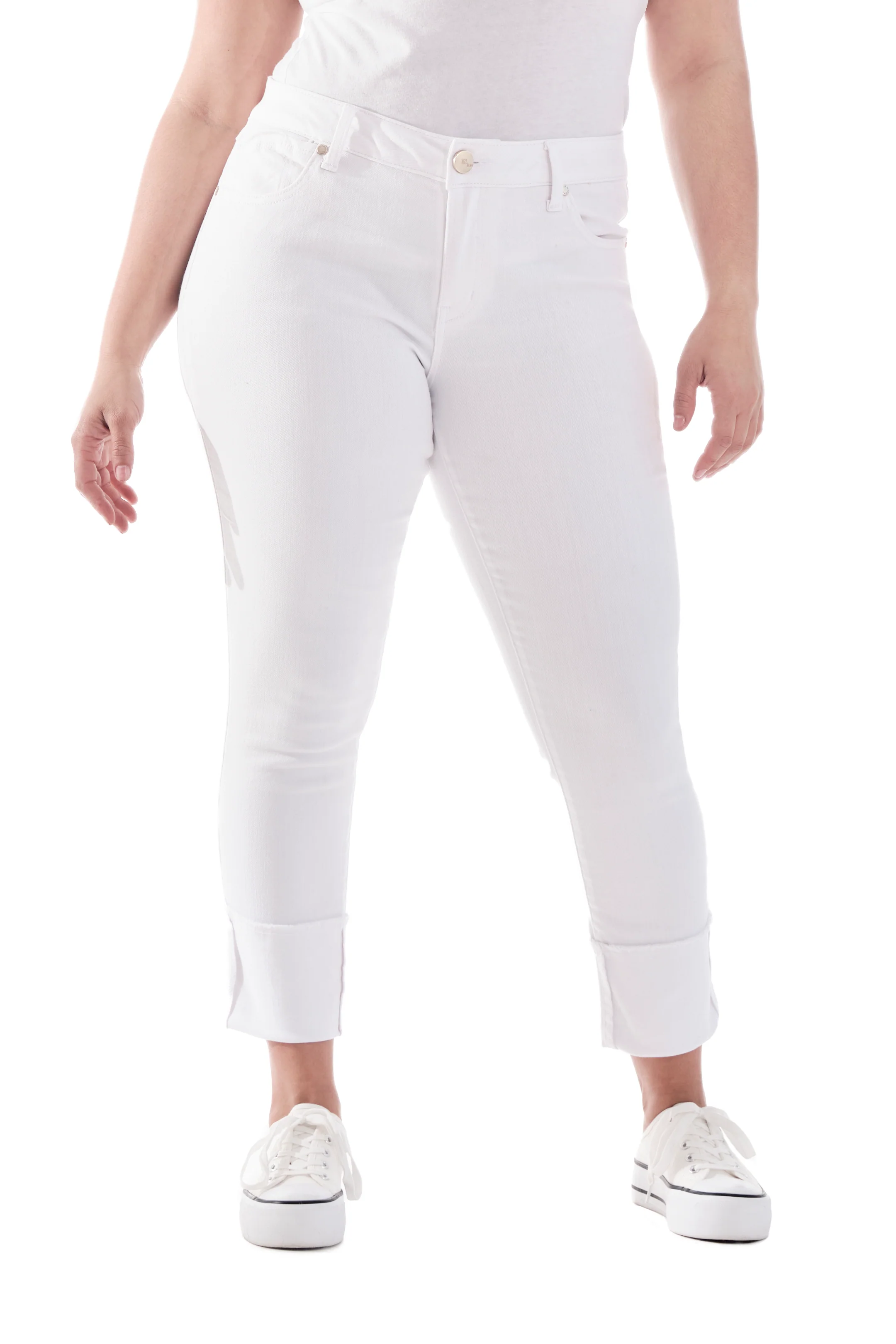 Curvy Taylor Cuff Jeans in White