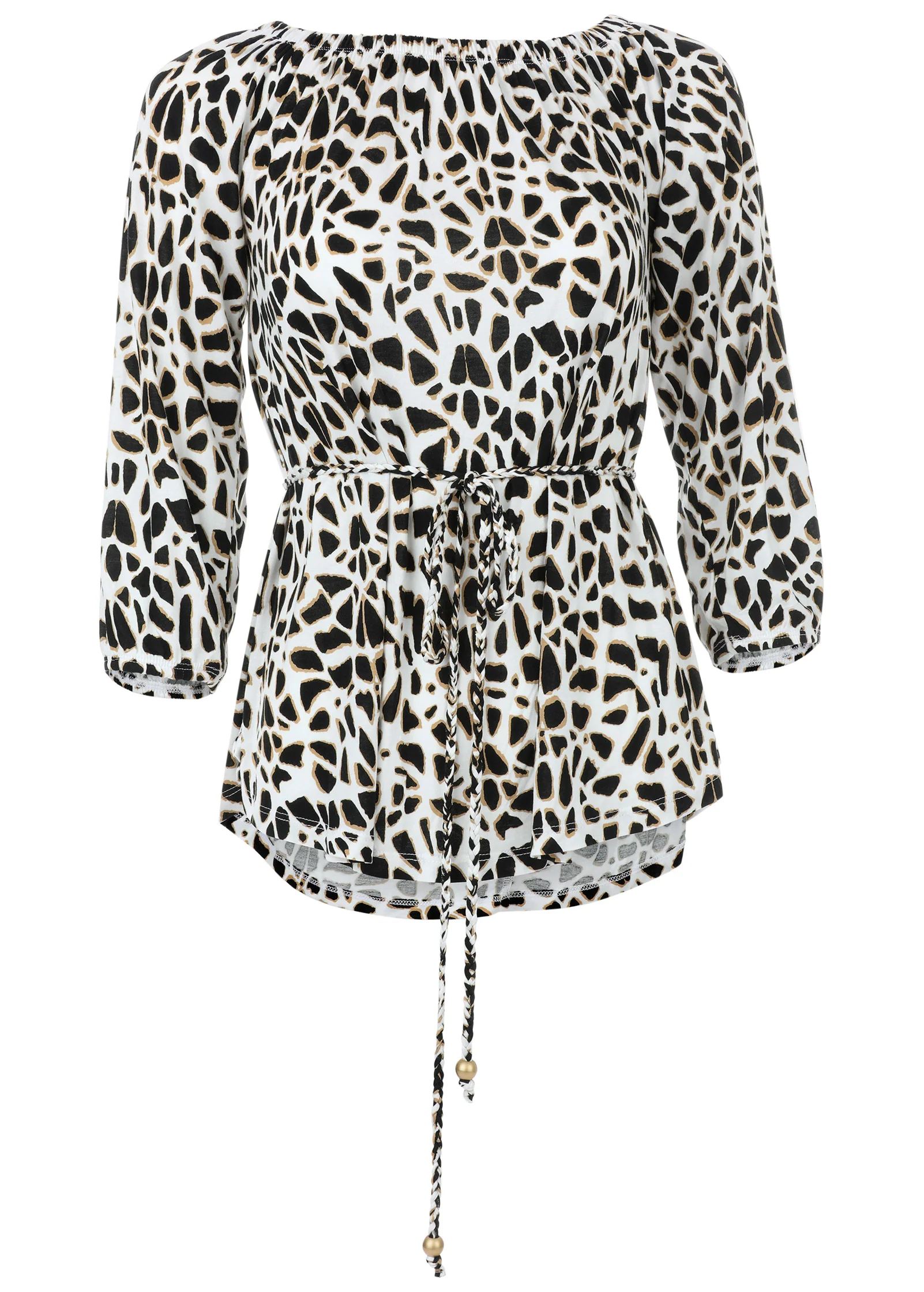 Tie waist blouse - Black & White