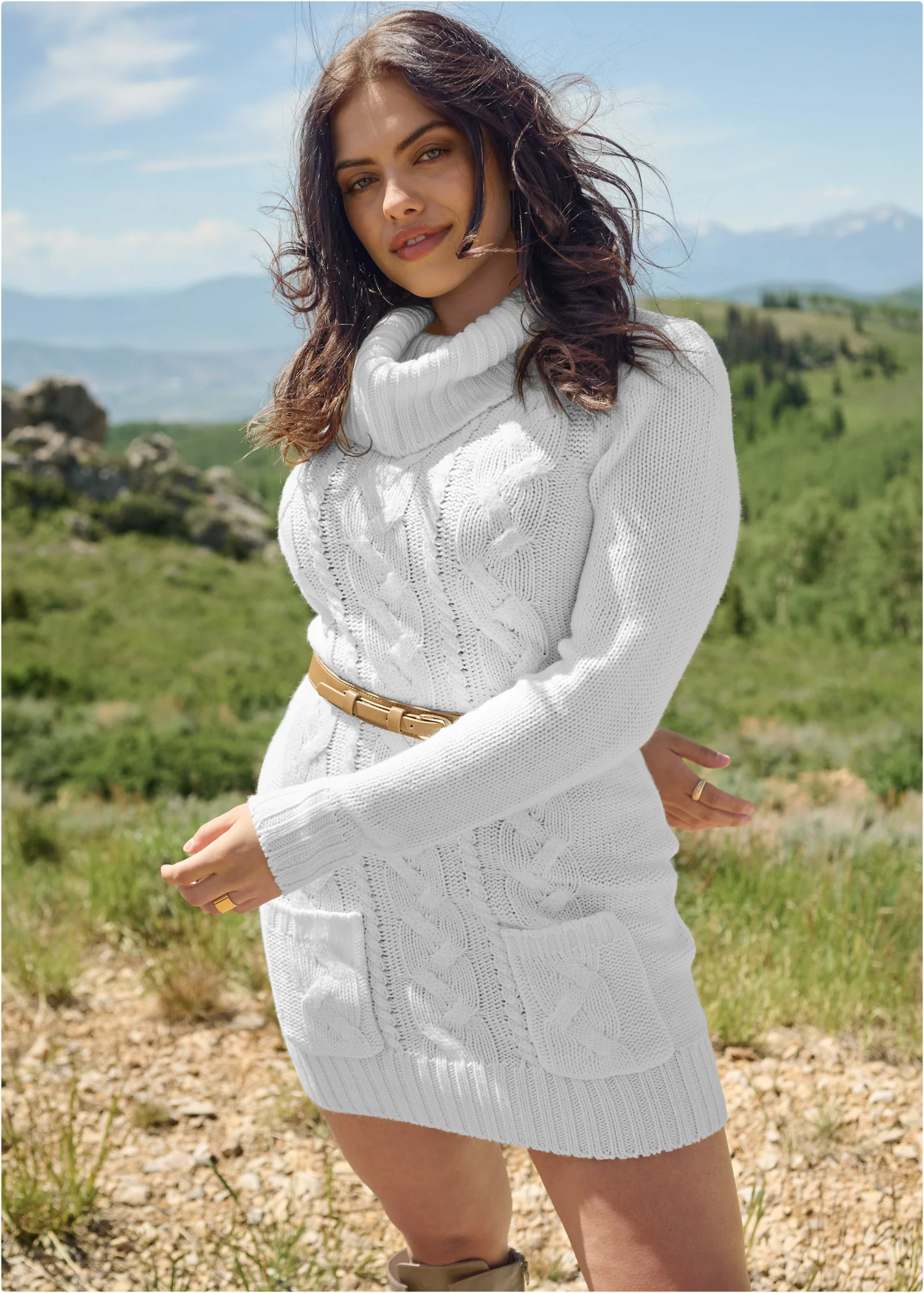 Cozy sweater dress - Off White