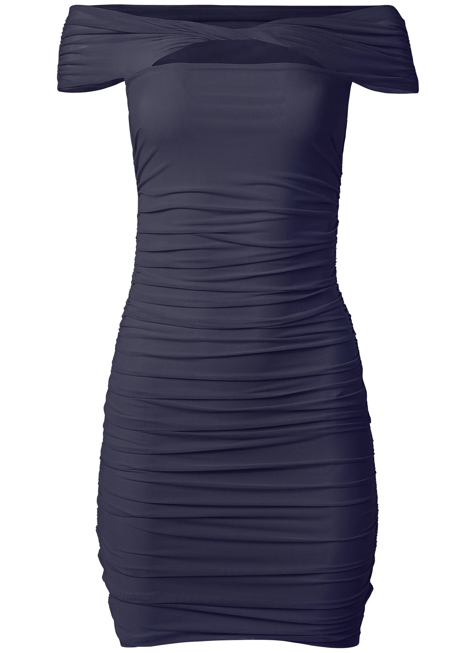 Twist ruched bodycon dress - Navy