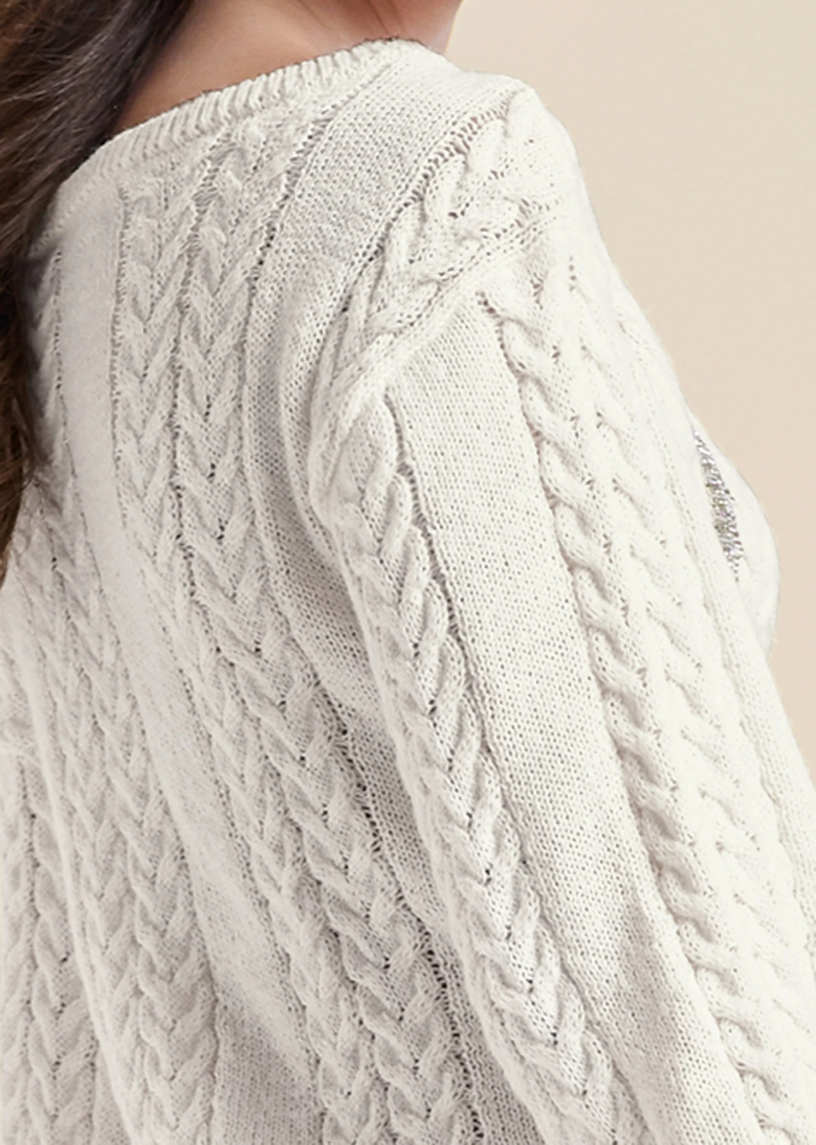 Rhinestone embellished sweater dress  - Off White