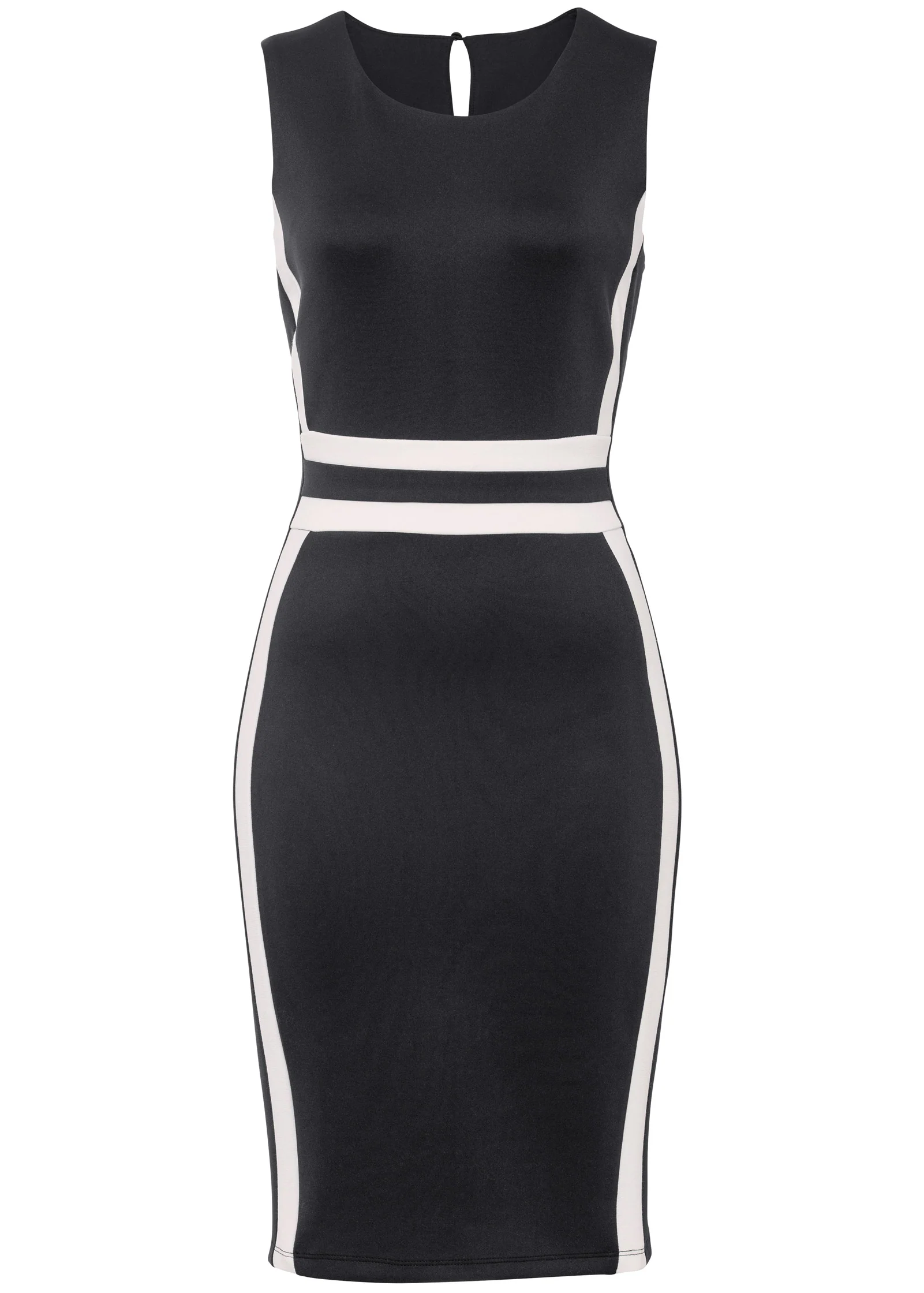 Color block bodycon dress - Black & White
