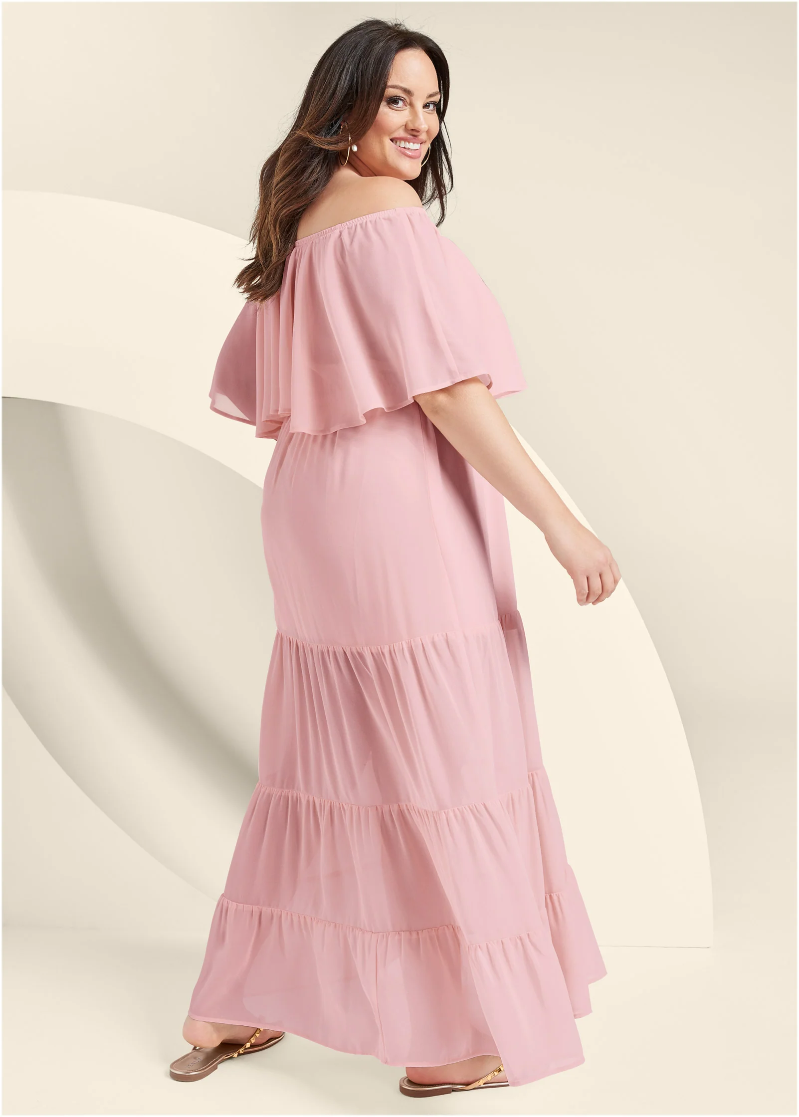 Tiered maxi dress - Blush