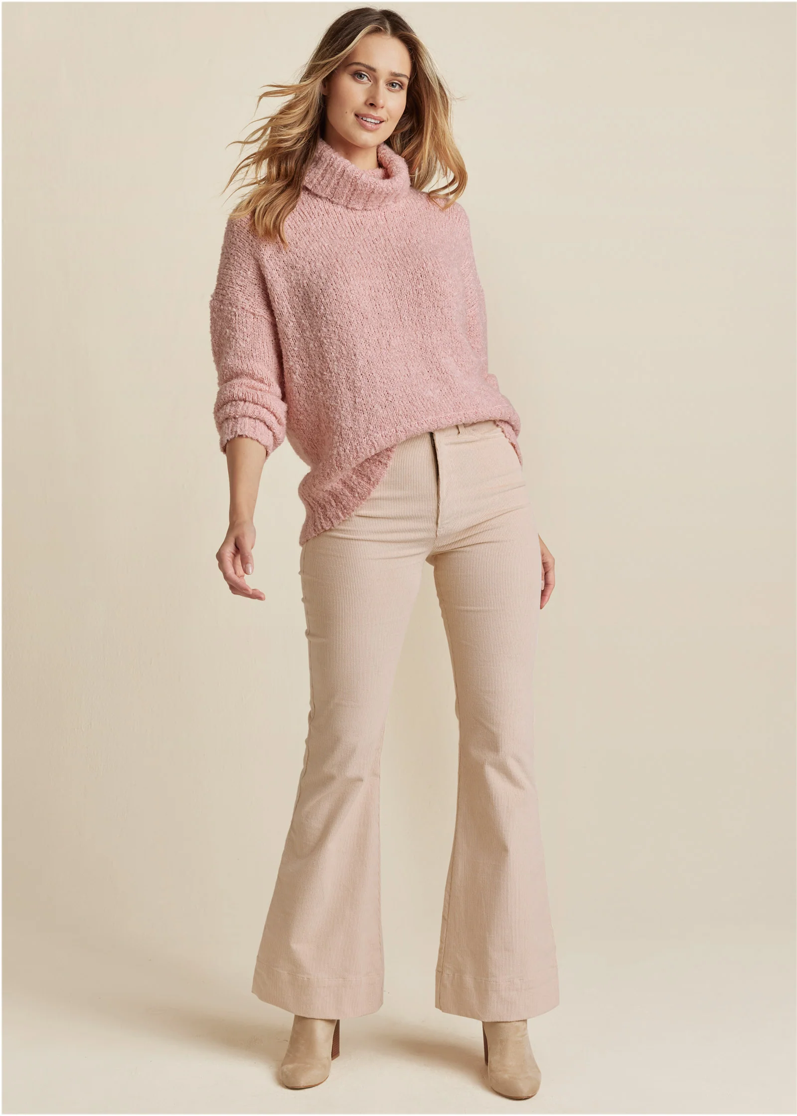 Oversize turtleneck sweater - Pink
