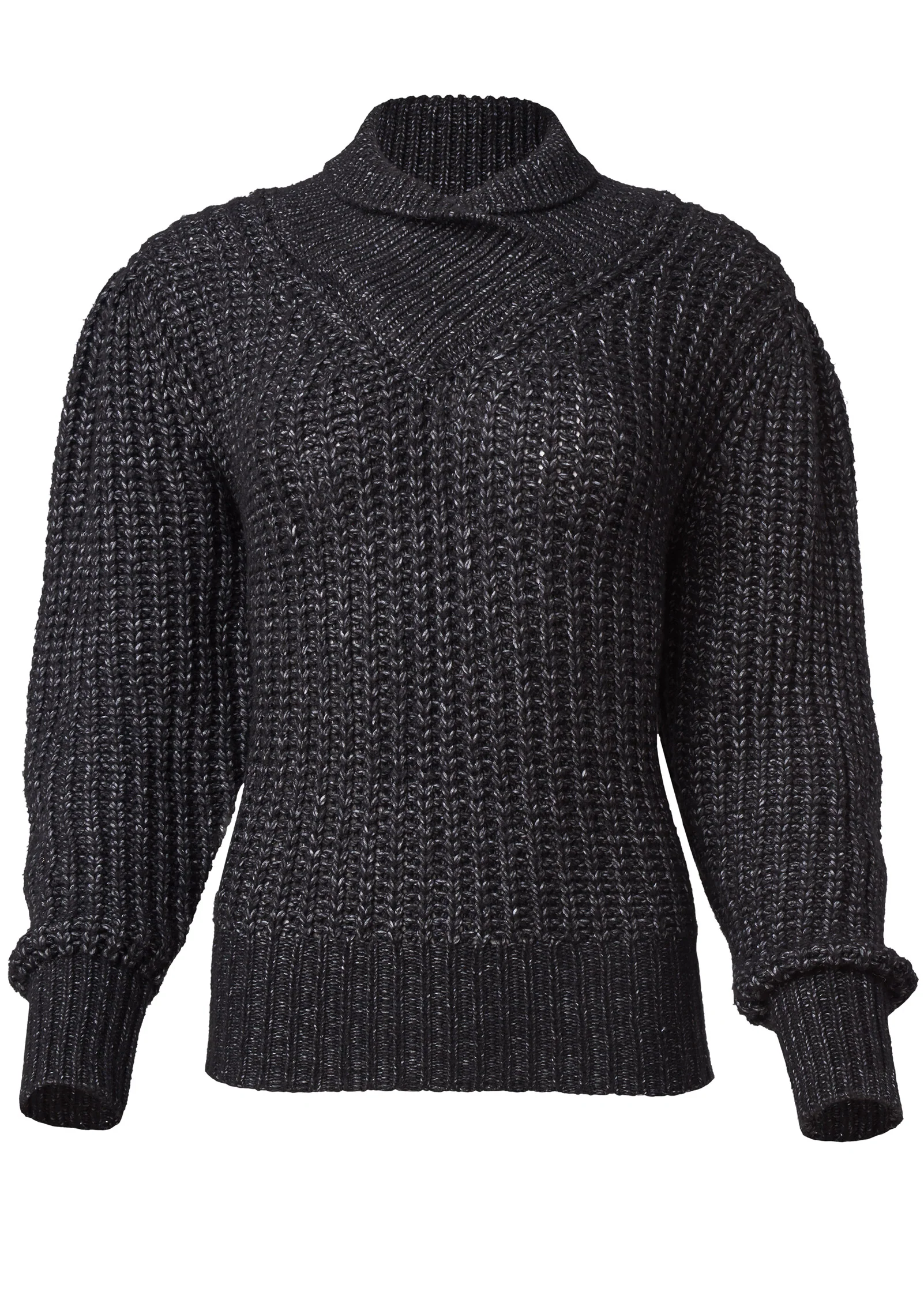 Wrapped turtleneck sweater - Black Multi