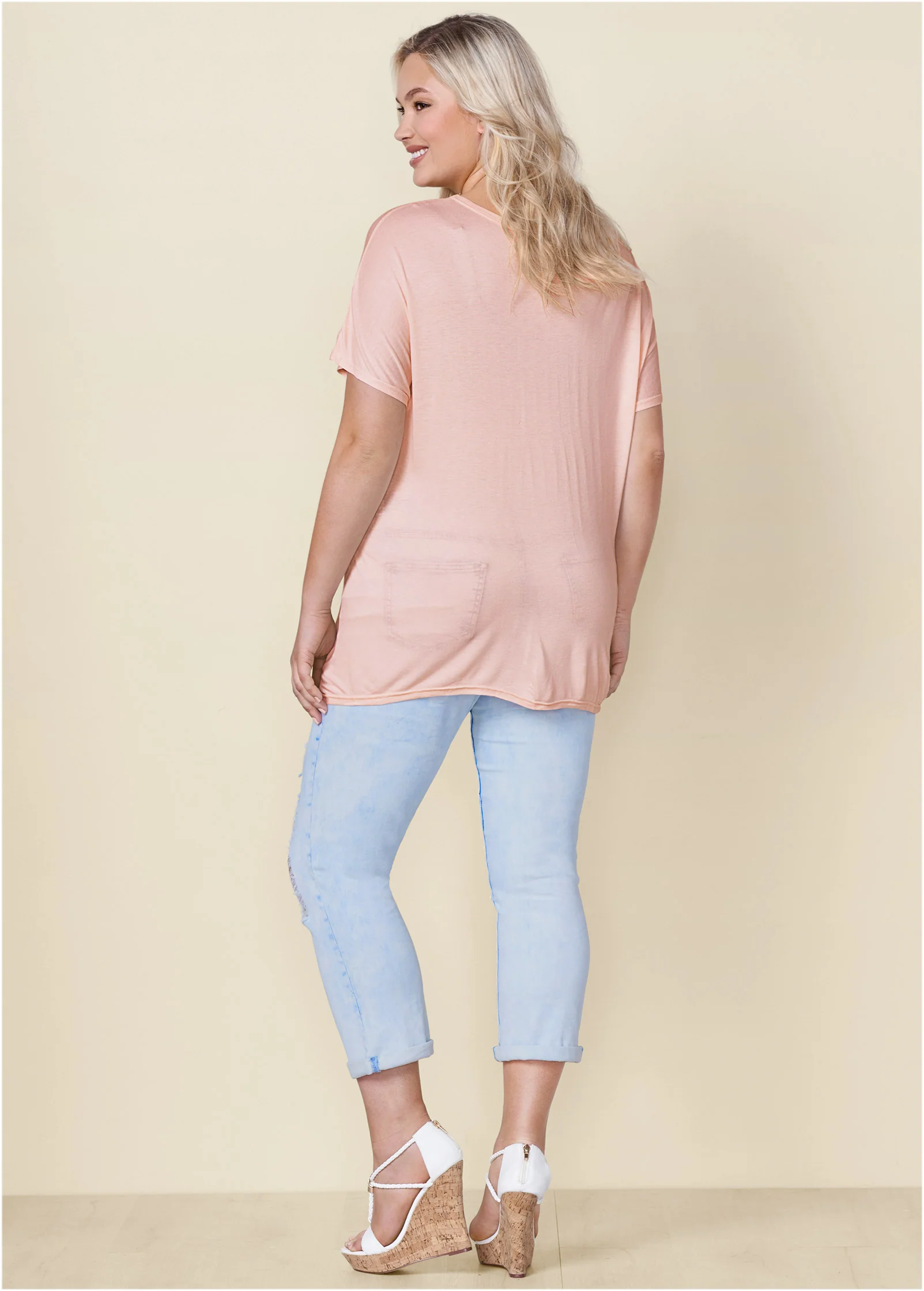 Twisted knot detail tee - Blush