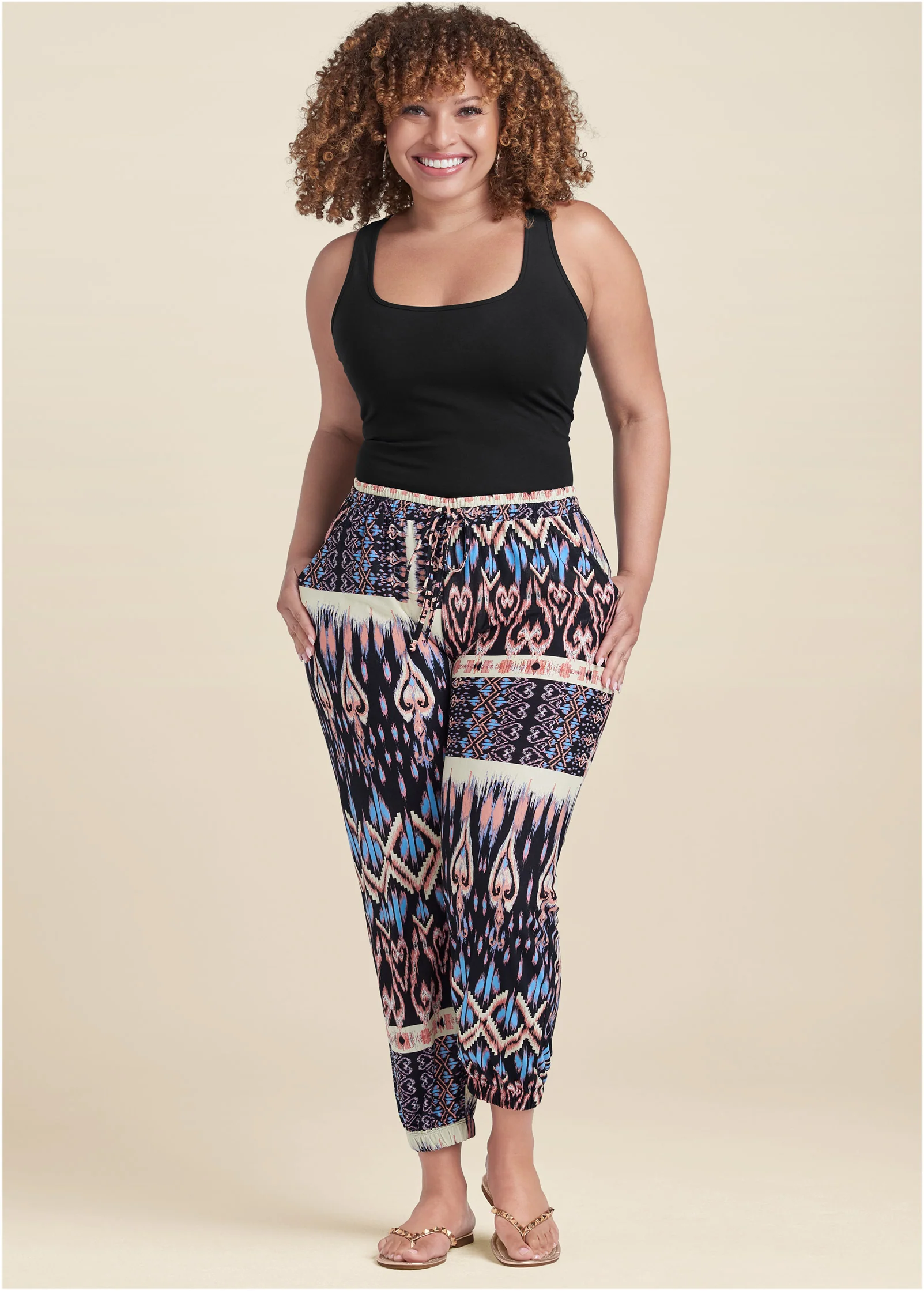 Square neck tank top - Black