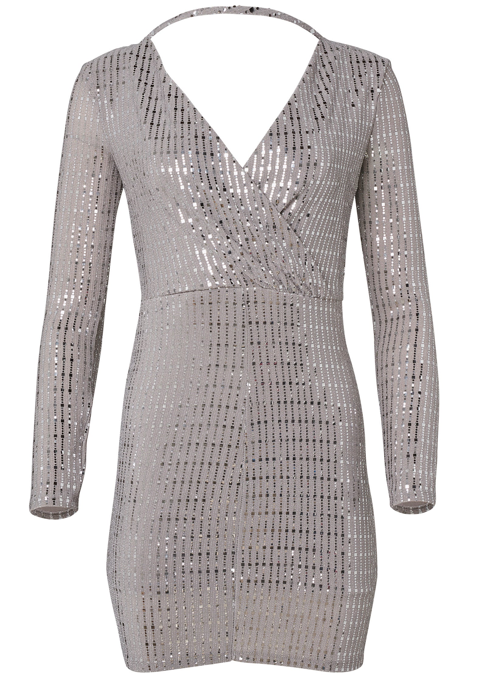 Open back shimmer dress - silver